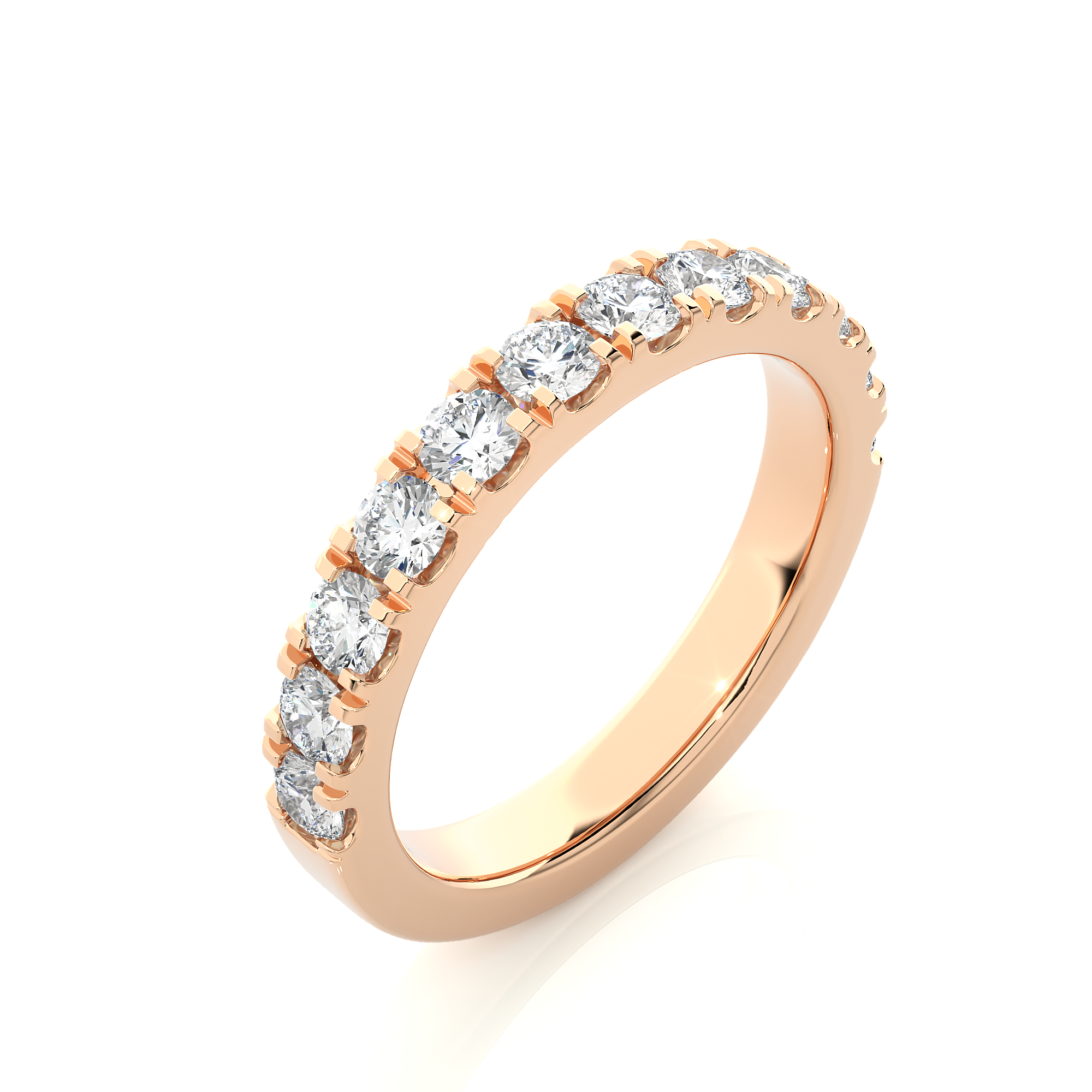 Round Cut Half Eternity Diamond Ring