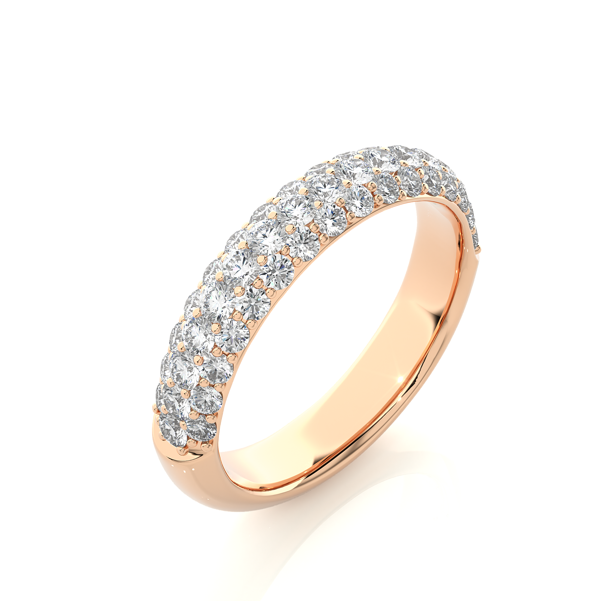 Multi Row Lab Grown Diamond Wide Band