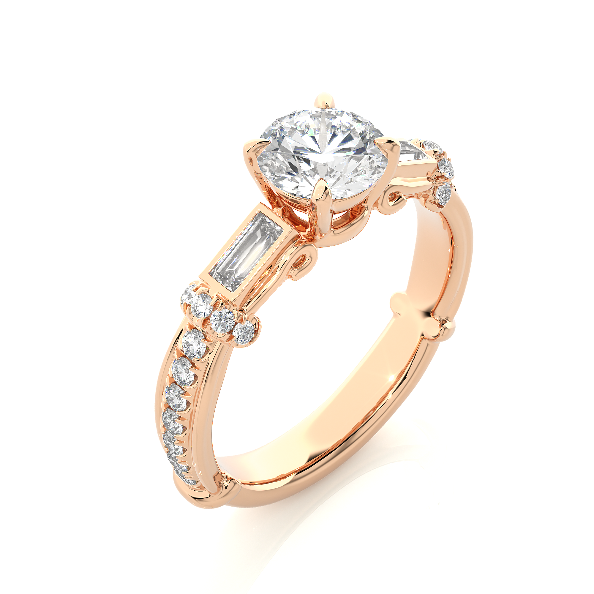 Elegant Round Lab Diamond Engagement Ring