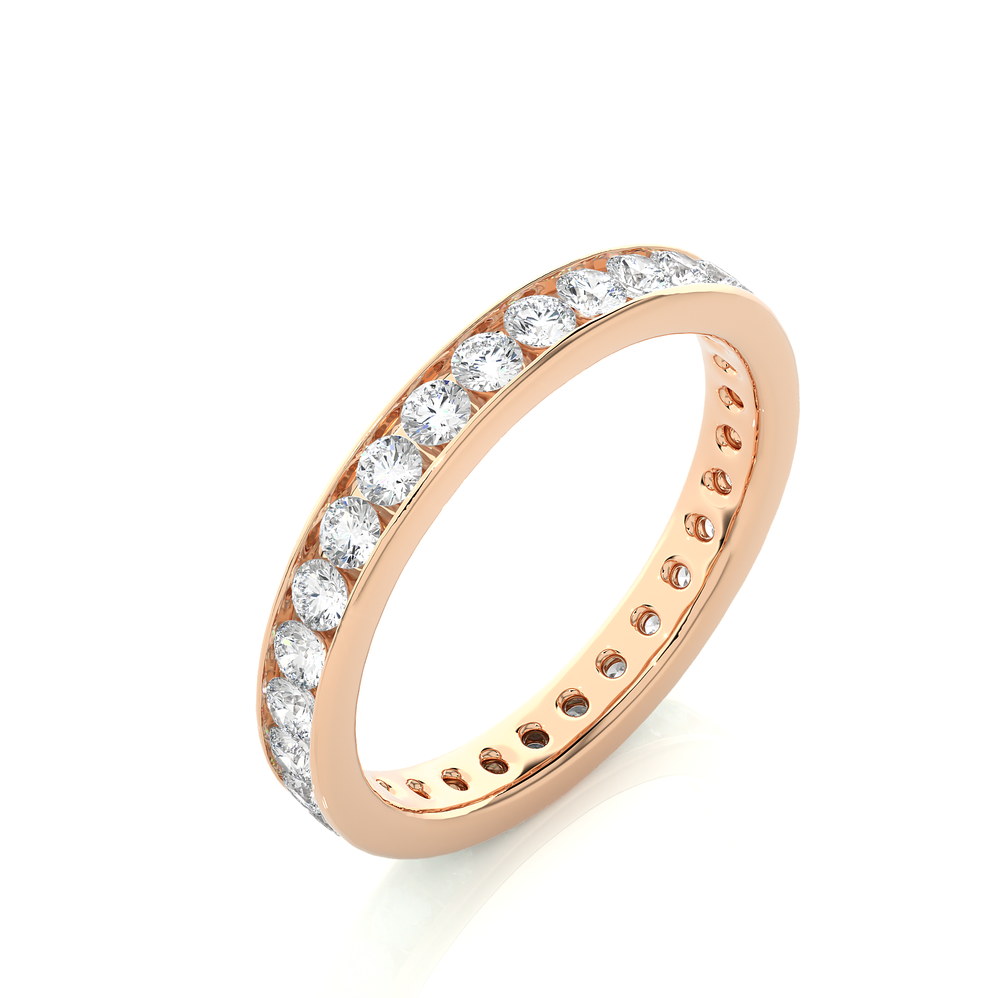 Channel Set Lab Grown Diamond Wedding Band