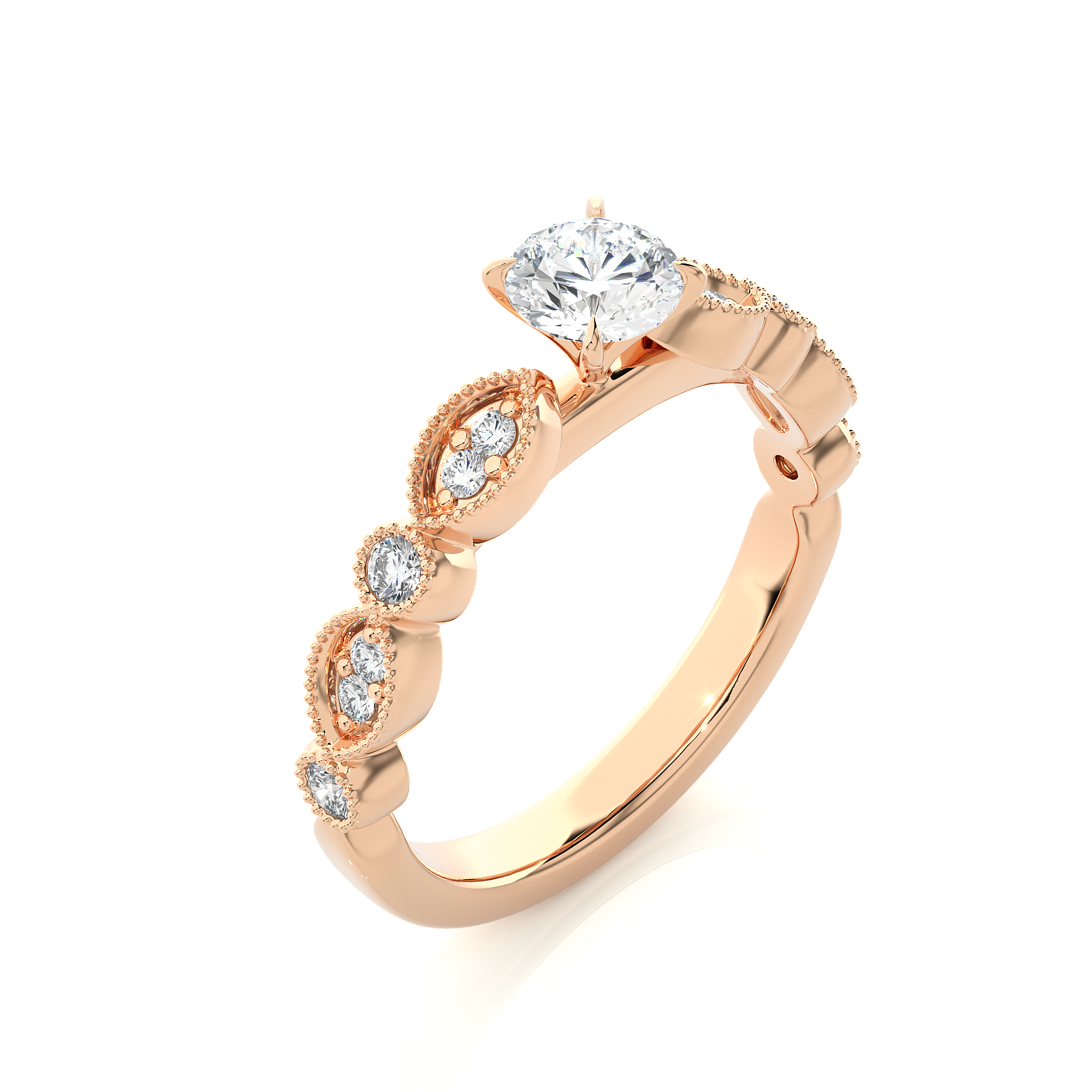 Floral Inspired Diamond Engagement Ring