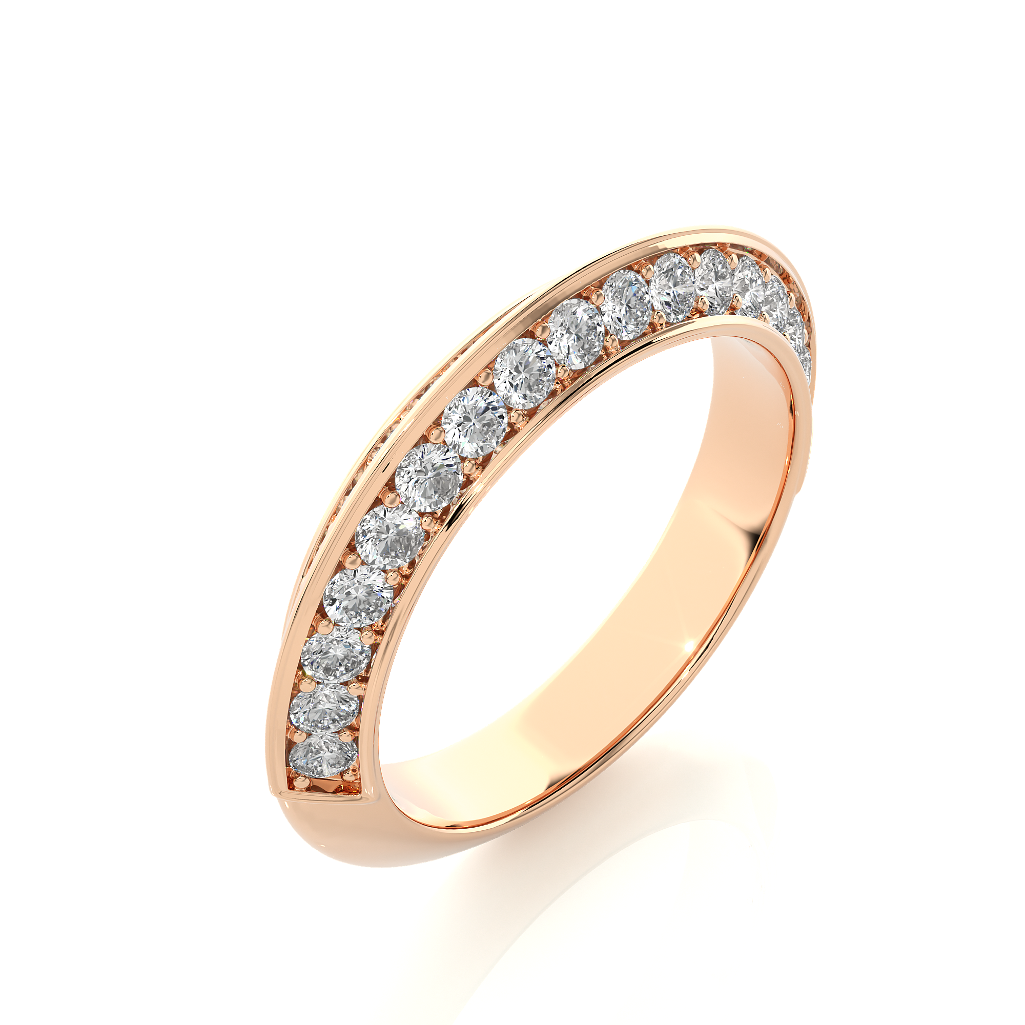 Channel Set Diamond Wedding Band