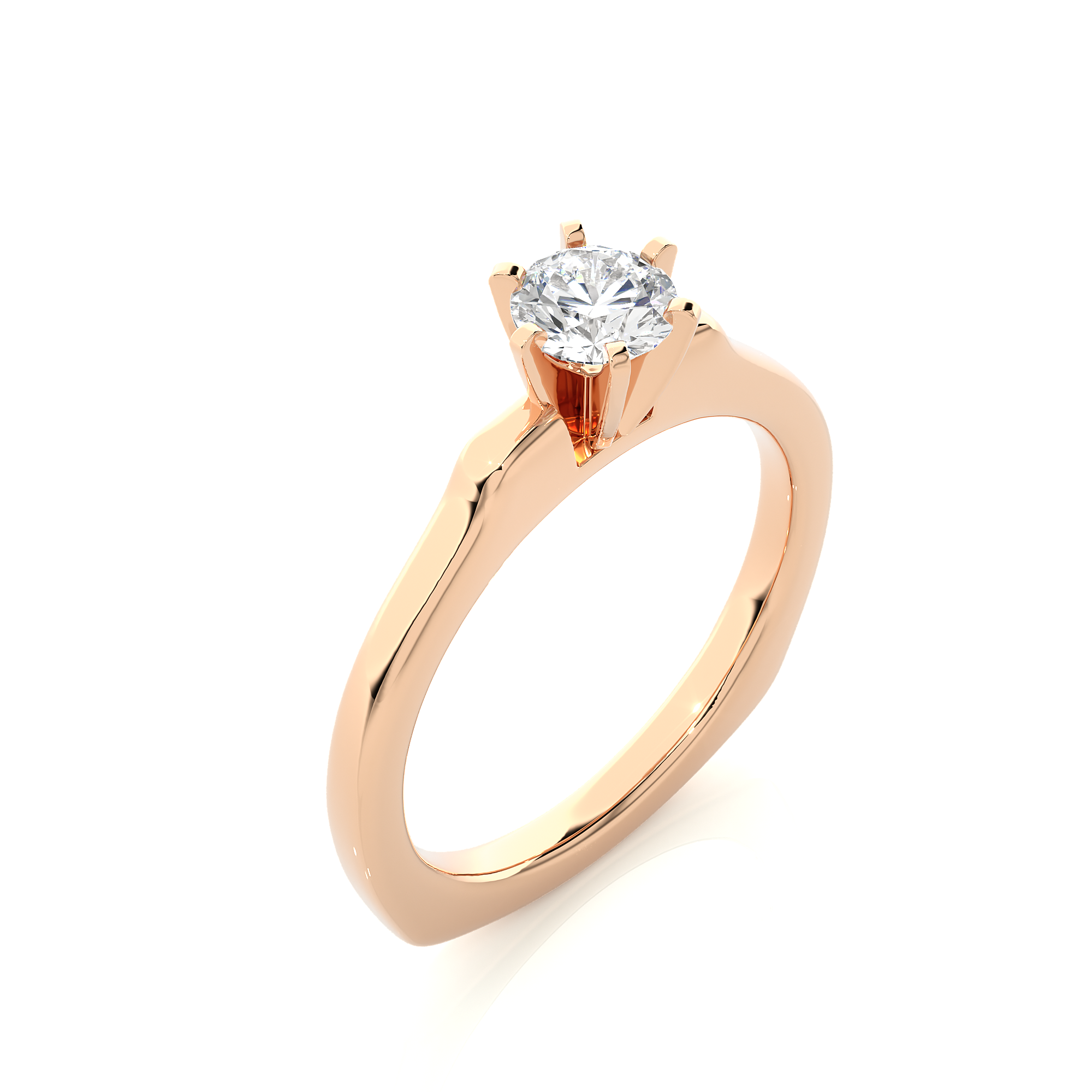 Round Cut Lab Grown Diamond Solitaire Engagement Ring