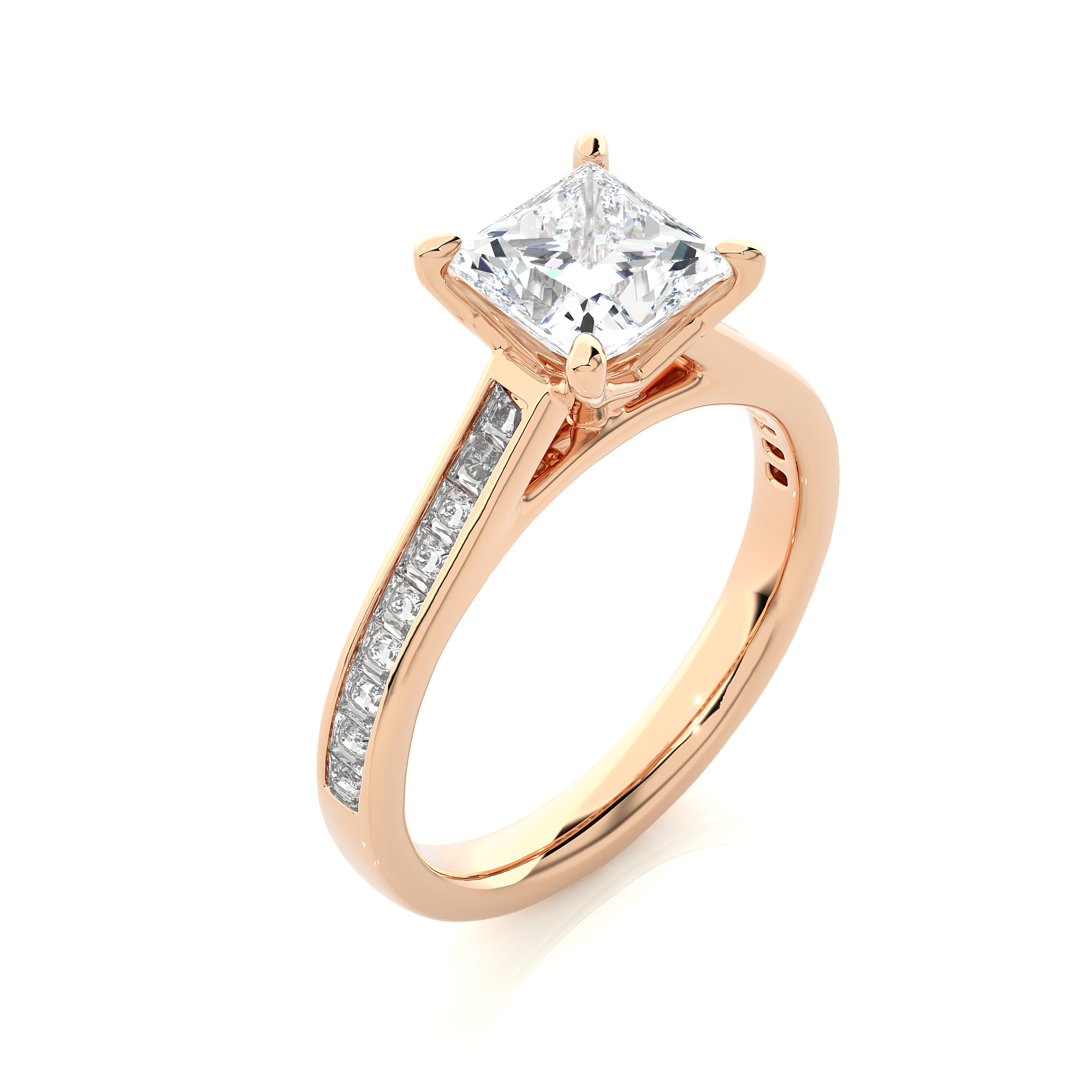 Princess Cut Lab Grown Diamond Engagement Ring