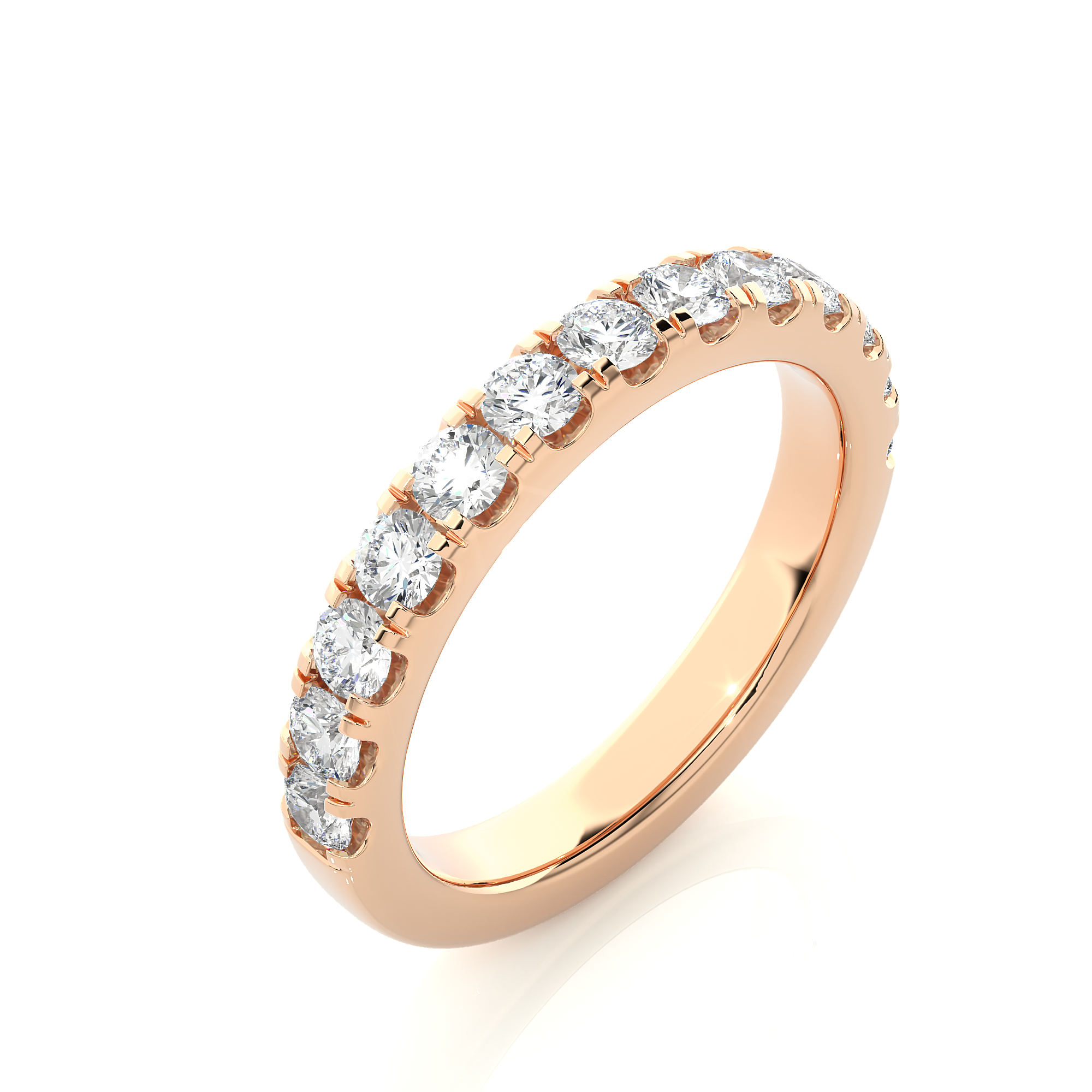 Round Cut Diamond Half Eternity Band