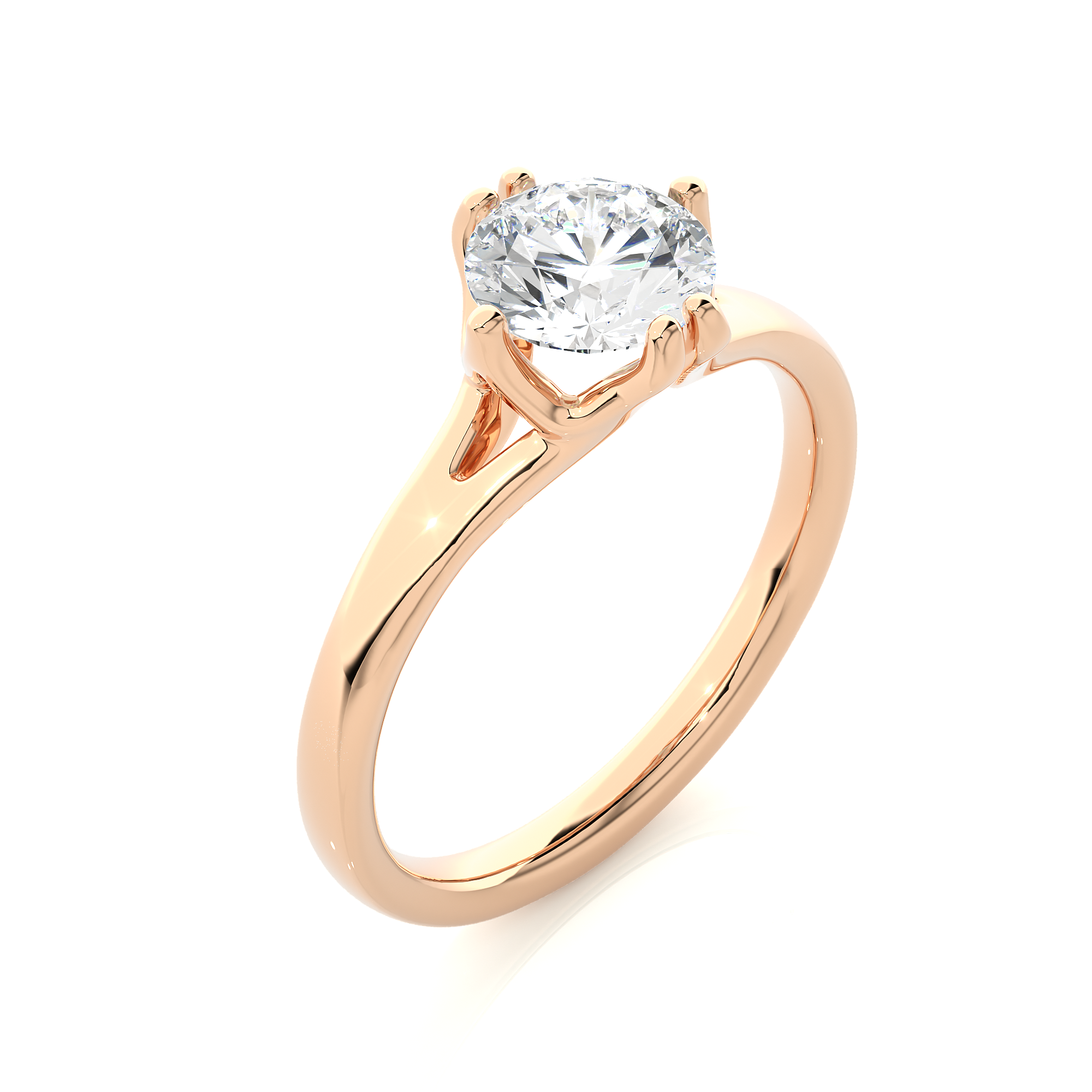 Round Cut Lab Grown Diamond Solitaire Engagement Ring