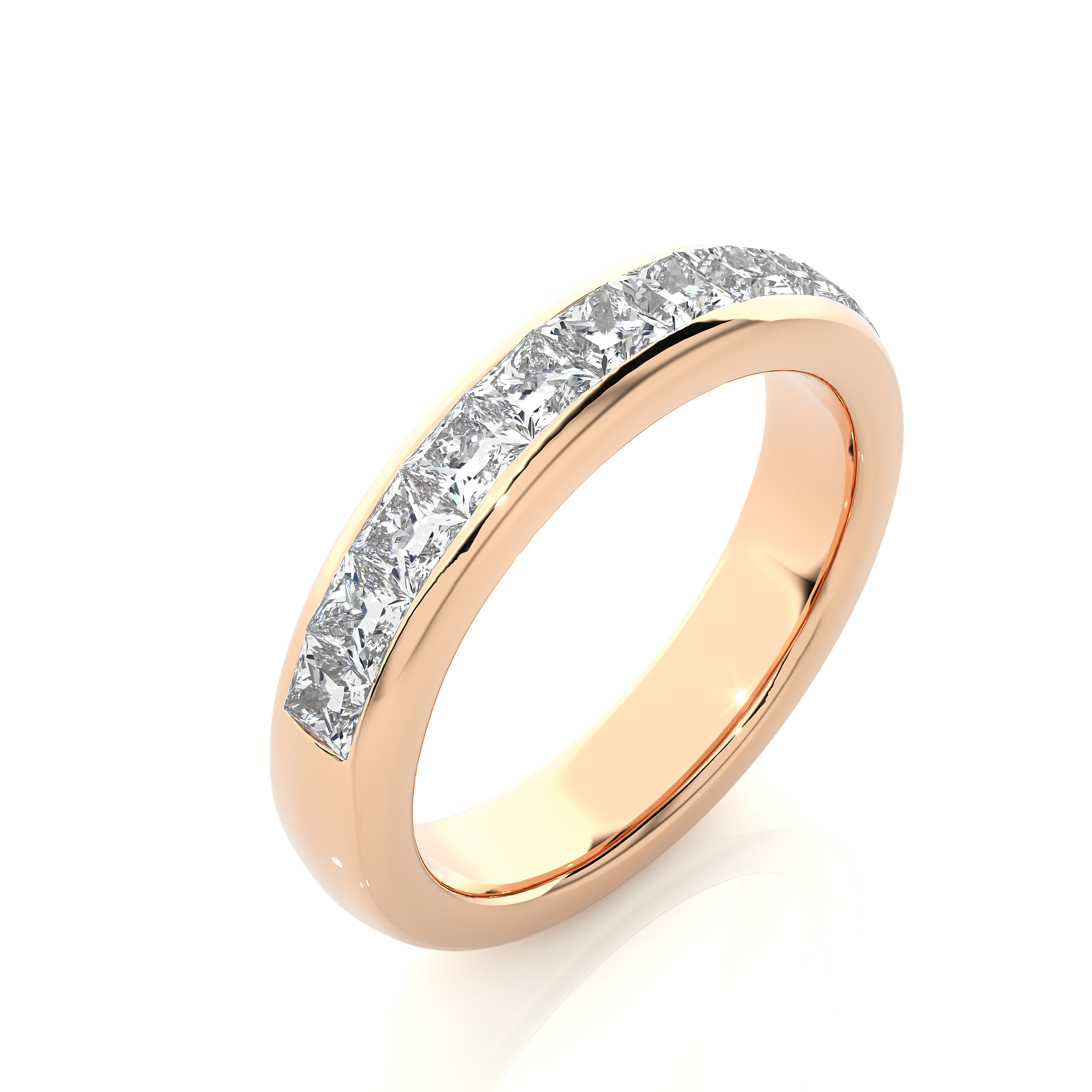 Channel Set Princess Cut Lab Grown Diamond Eternity Band