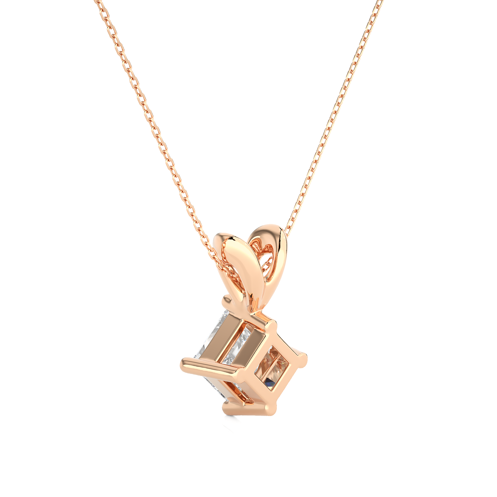 Princess Cut Lab Grown Diamond Solitaire Necklace
