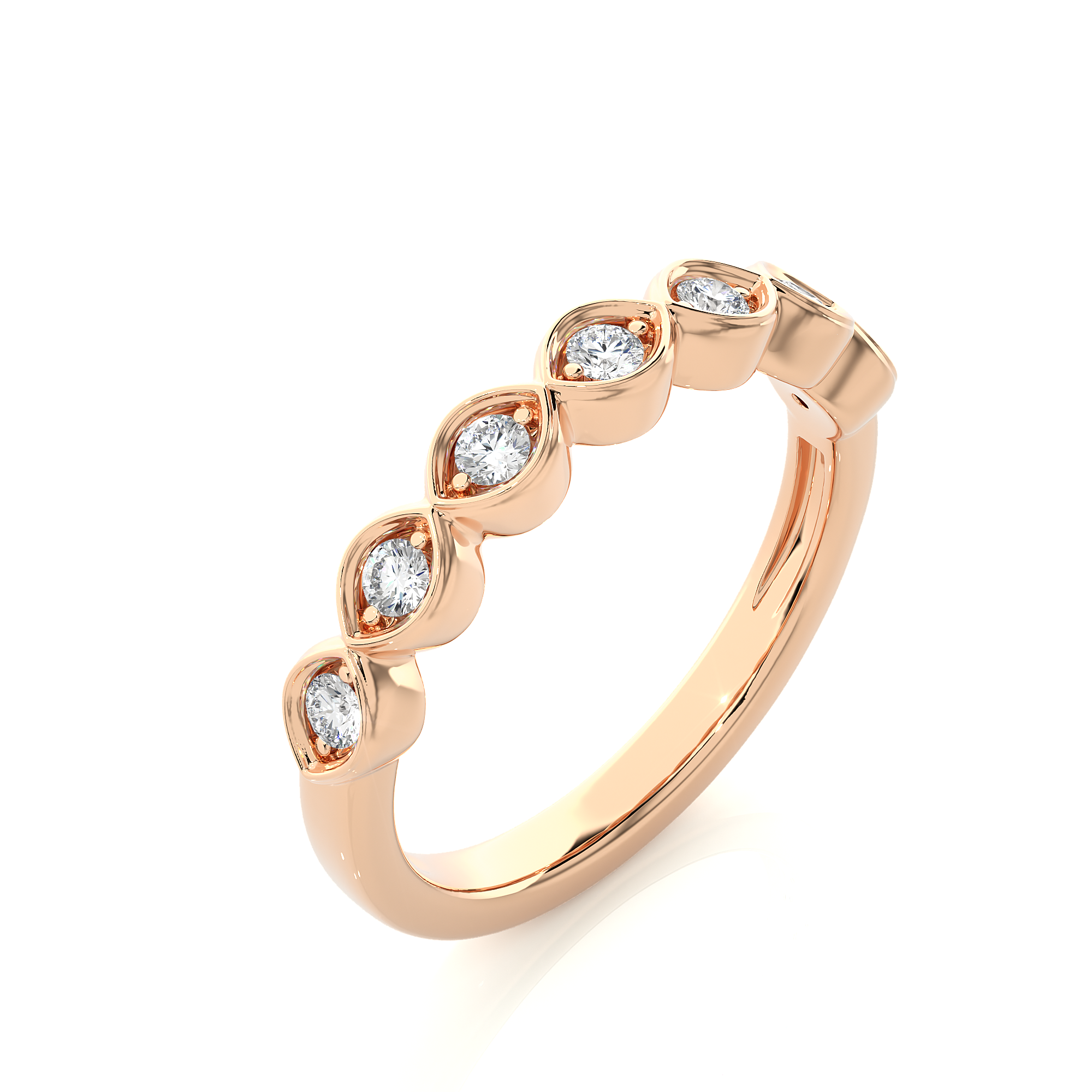 Bezel Set Lab Grown Diamond Half Eternity Ring