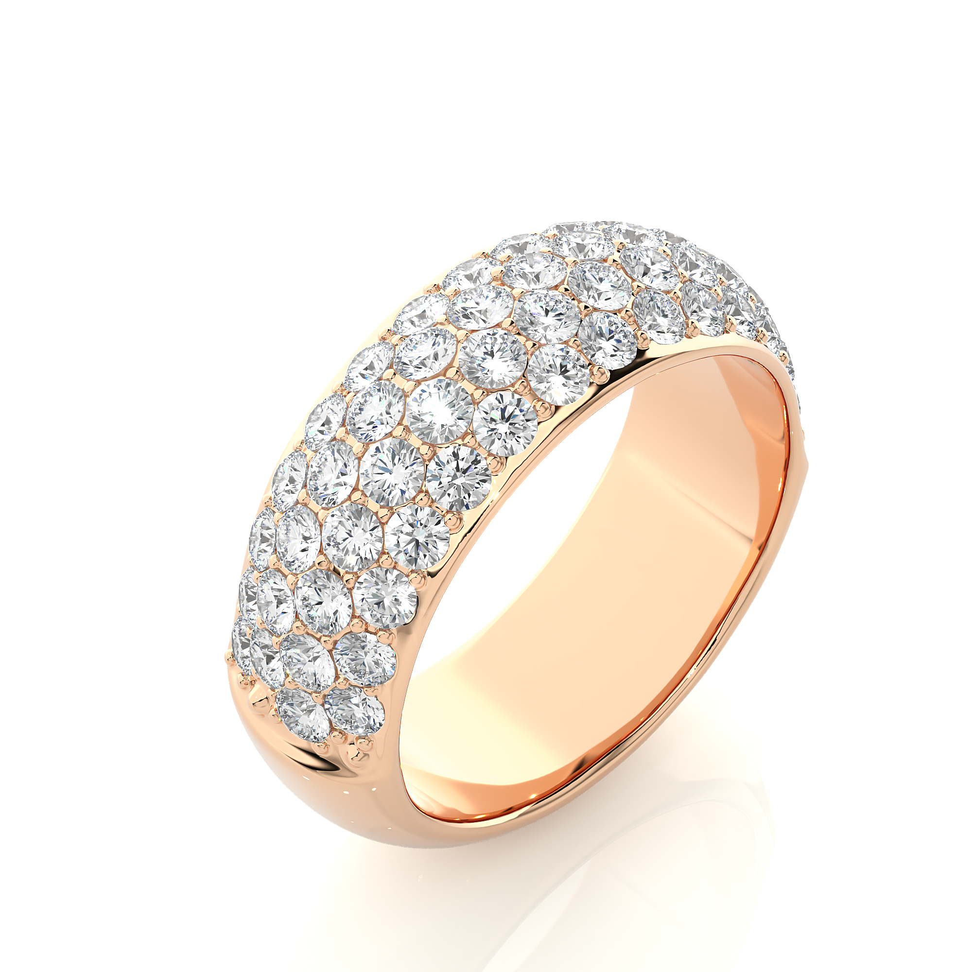 Round Cut Lab Grown Diamond Wide Eternity Ring
