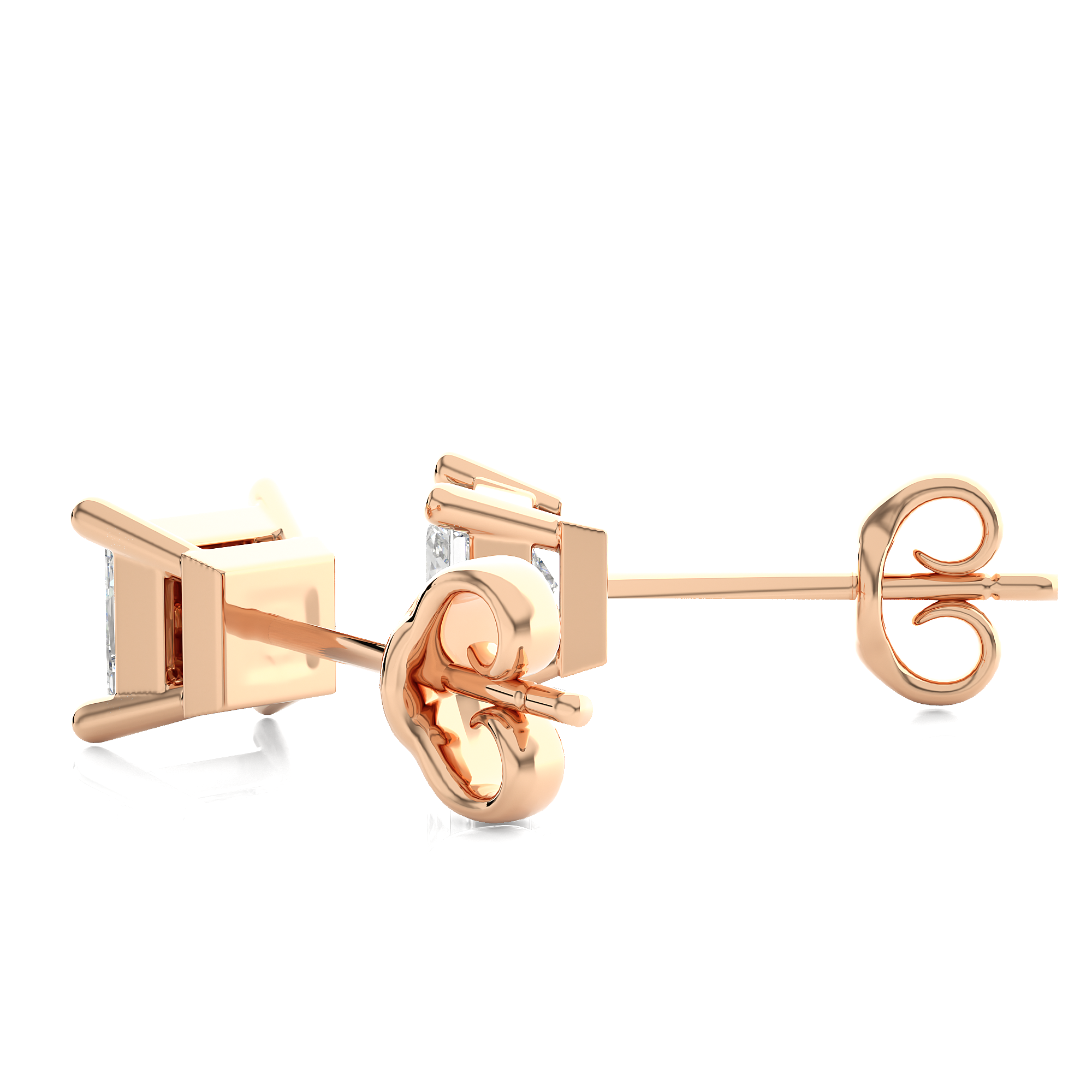Princess Cut Lab Grown Diamond Stud Earrings