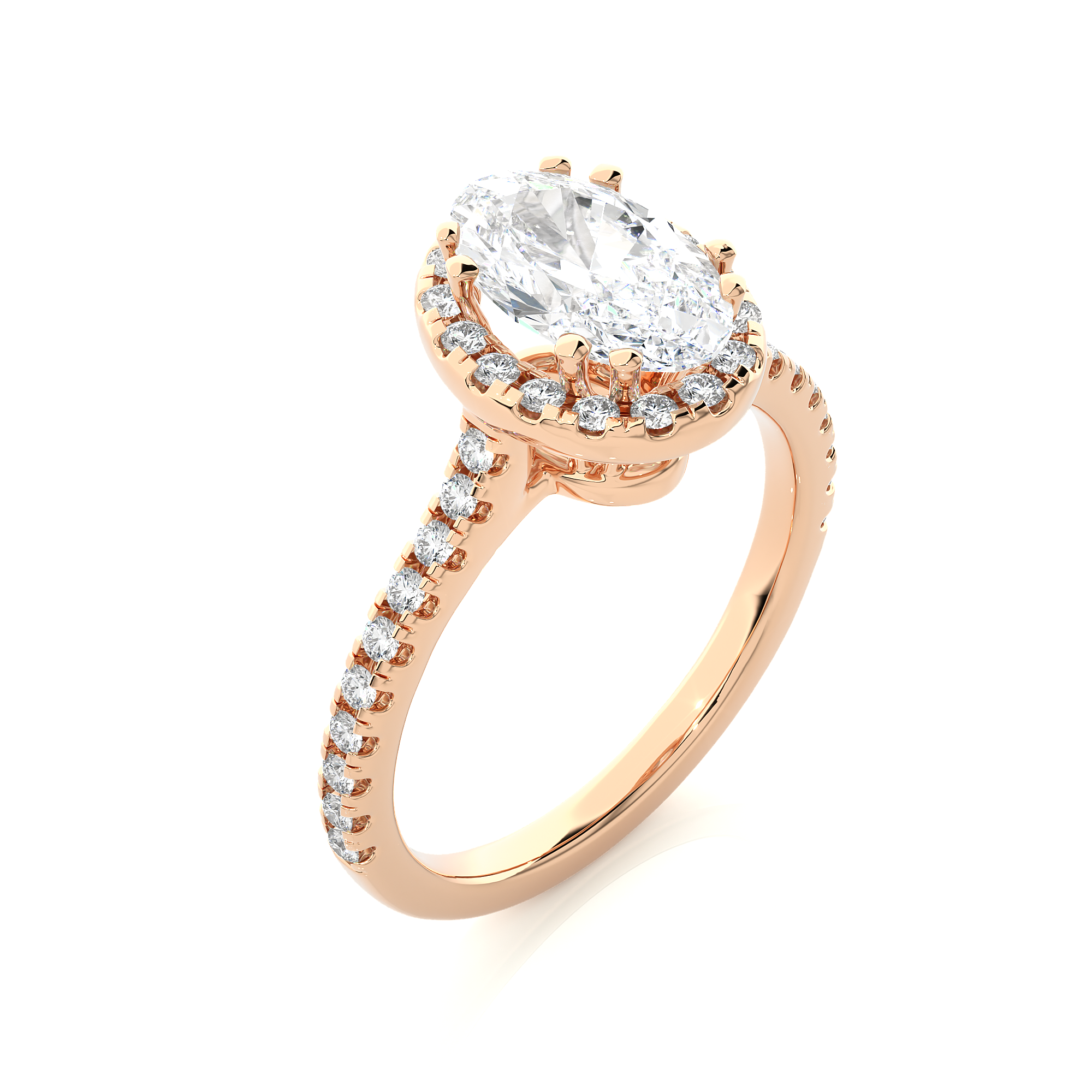 Oval Lab Grown Diamond Halo Engagement Ring