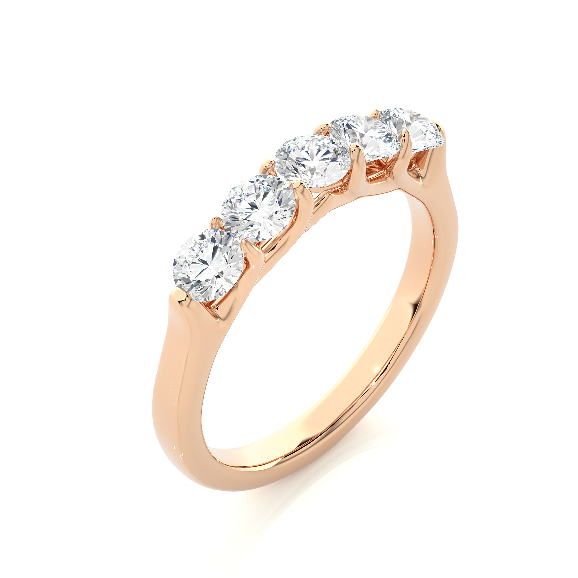 Five Stone Diamond Wedding Band