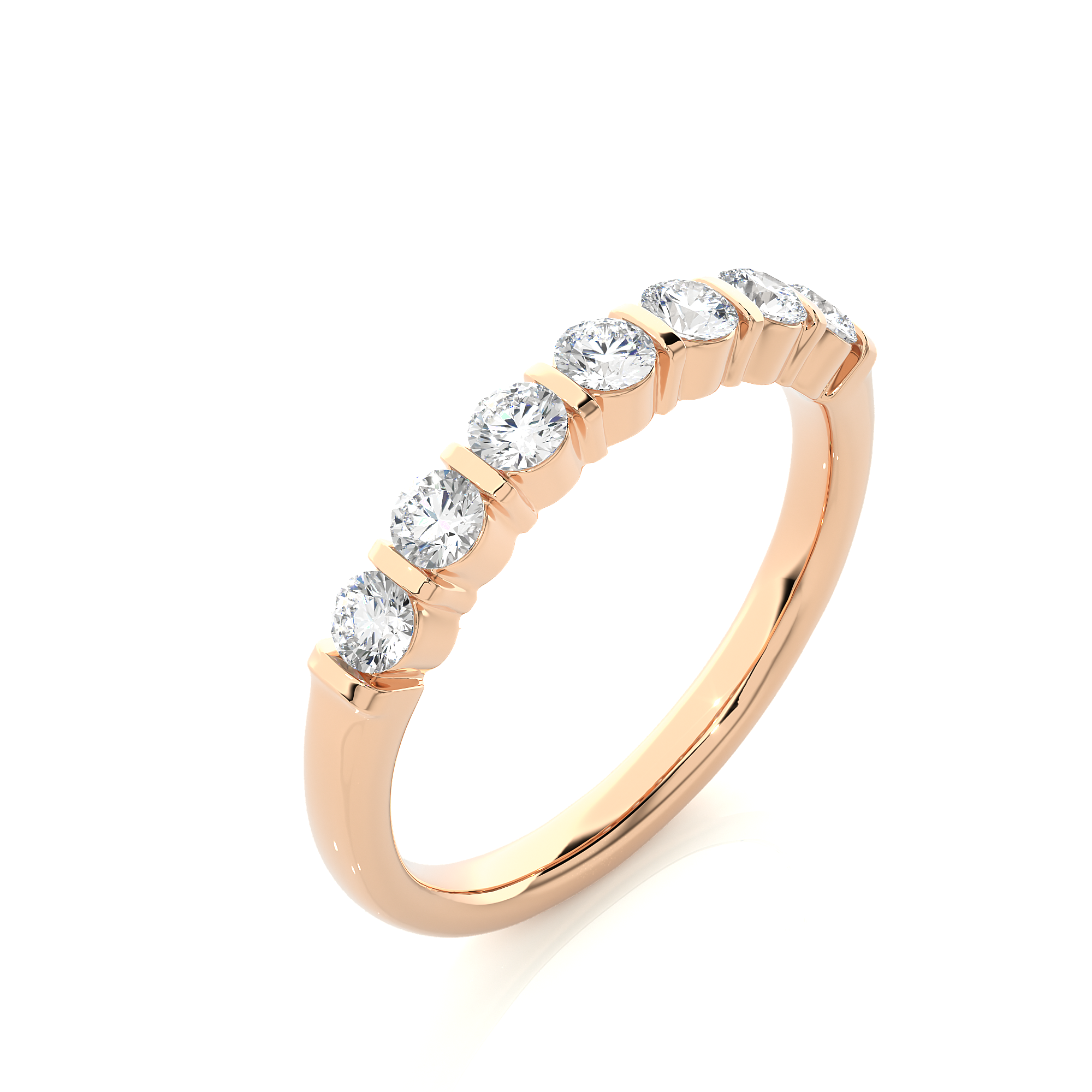 Round Cut Lab Grown Diamond Half Eternity Ring