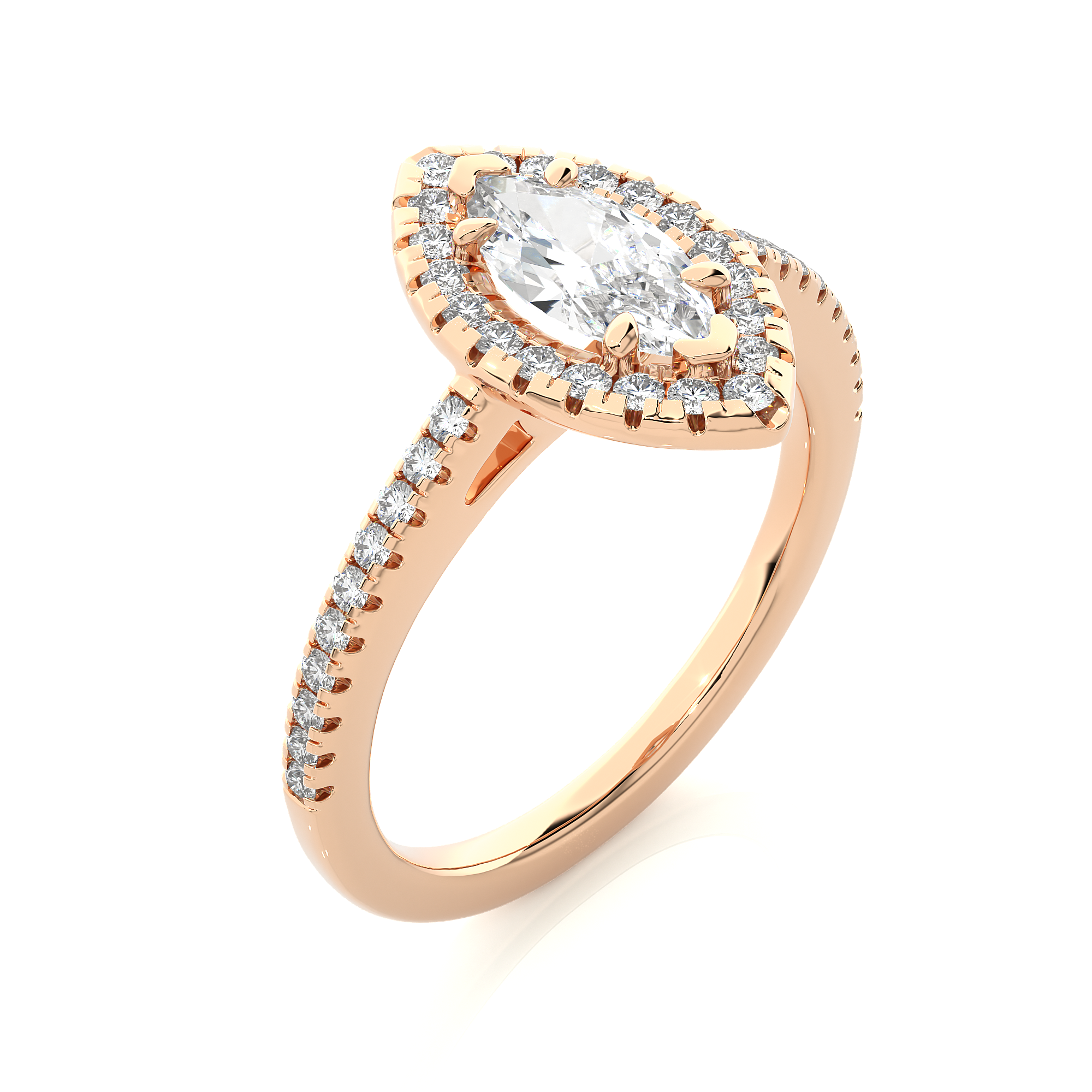 Marquise Lab Grown Diamond Halo Engagement Ring