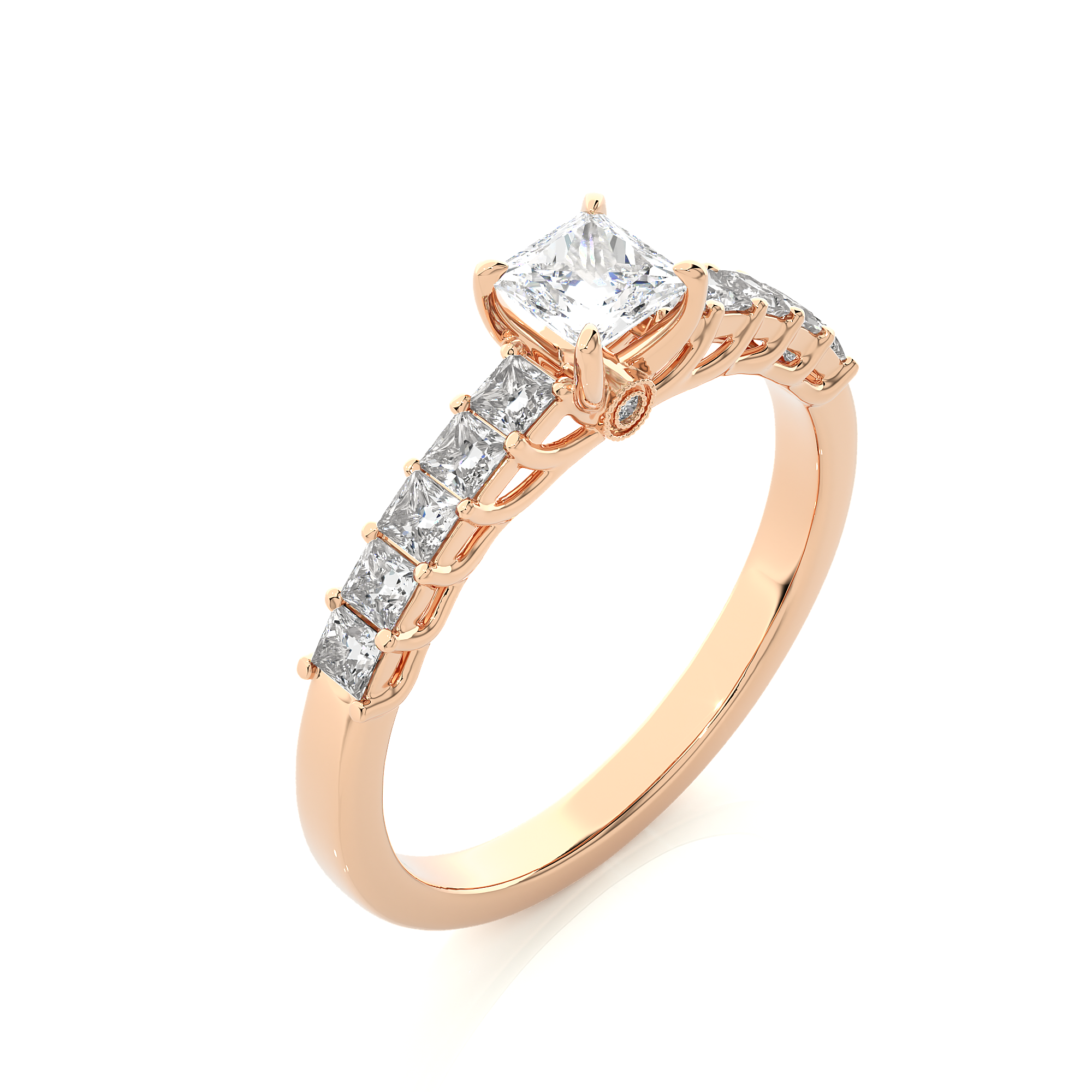 Princess Cut Lab Grown Diamond Engagement Ring