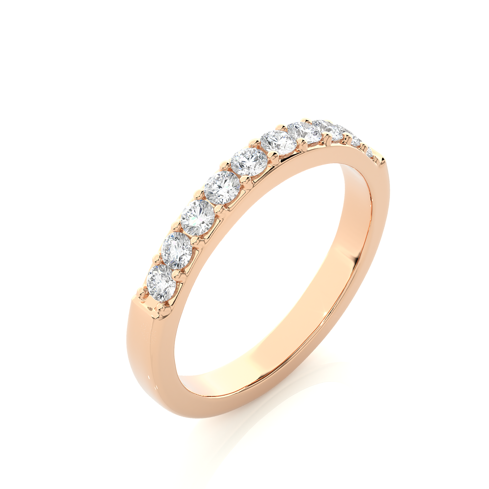 Round Cut Diamond Half Eternity Ring