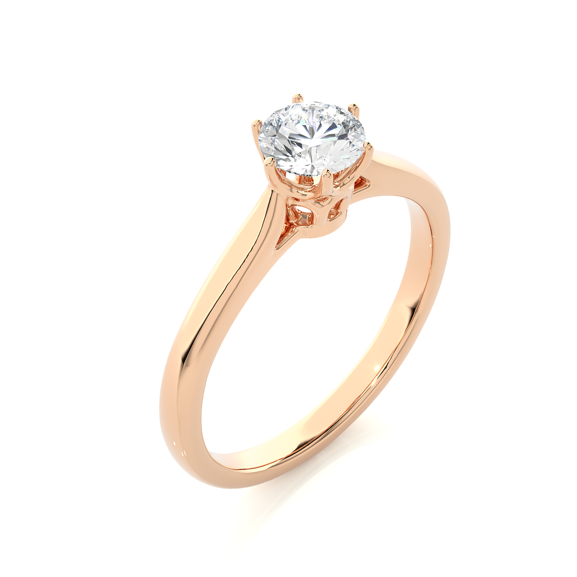 Round Cut Lab Grown Diamond Solitaire Engagement Ring