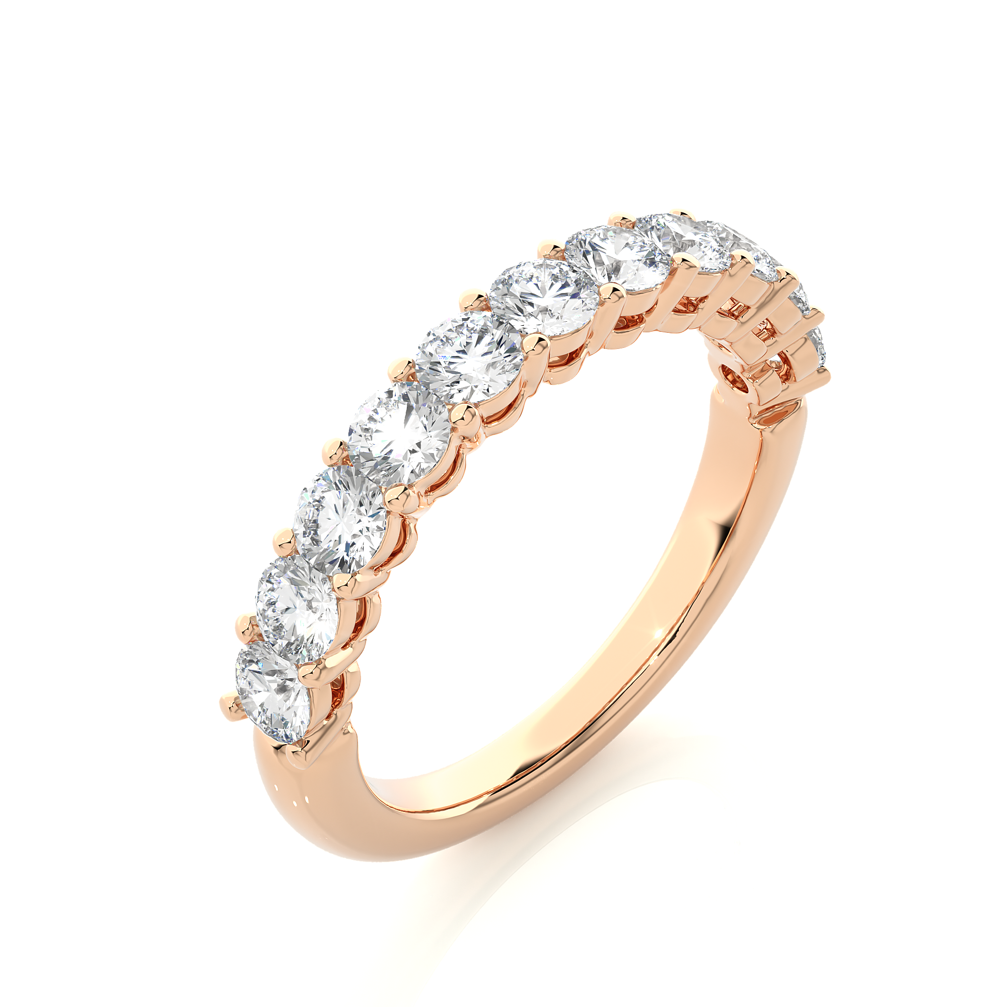 Round Cut Diamond Eternity Wedding Band