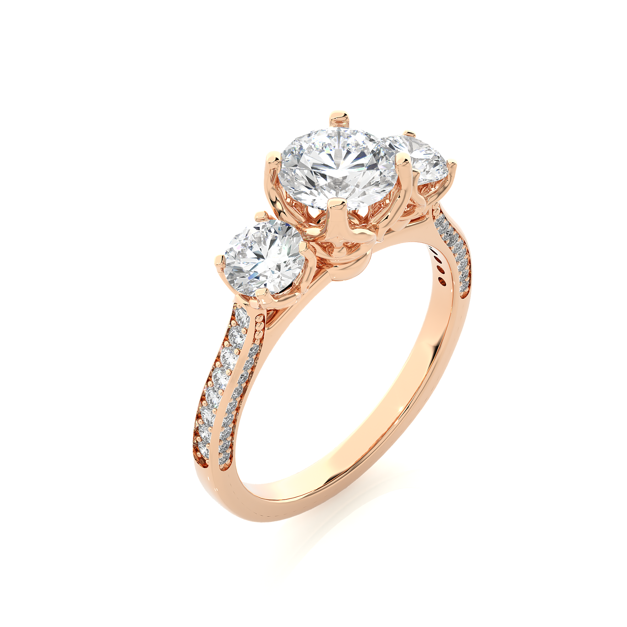 Lab Grown Diamond Three Stone Engagement Ring