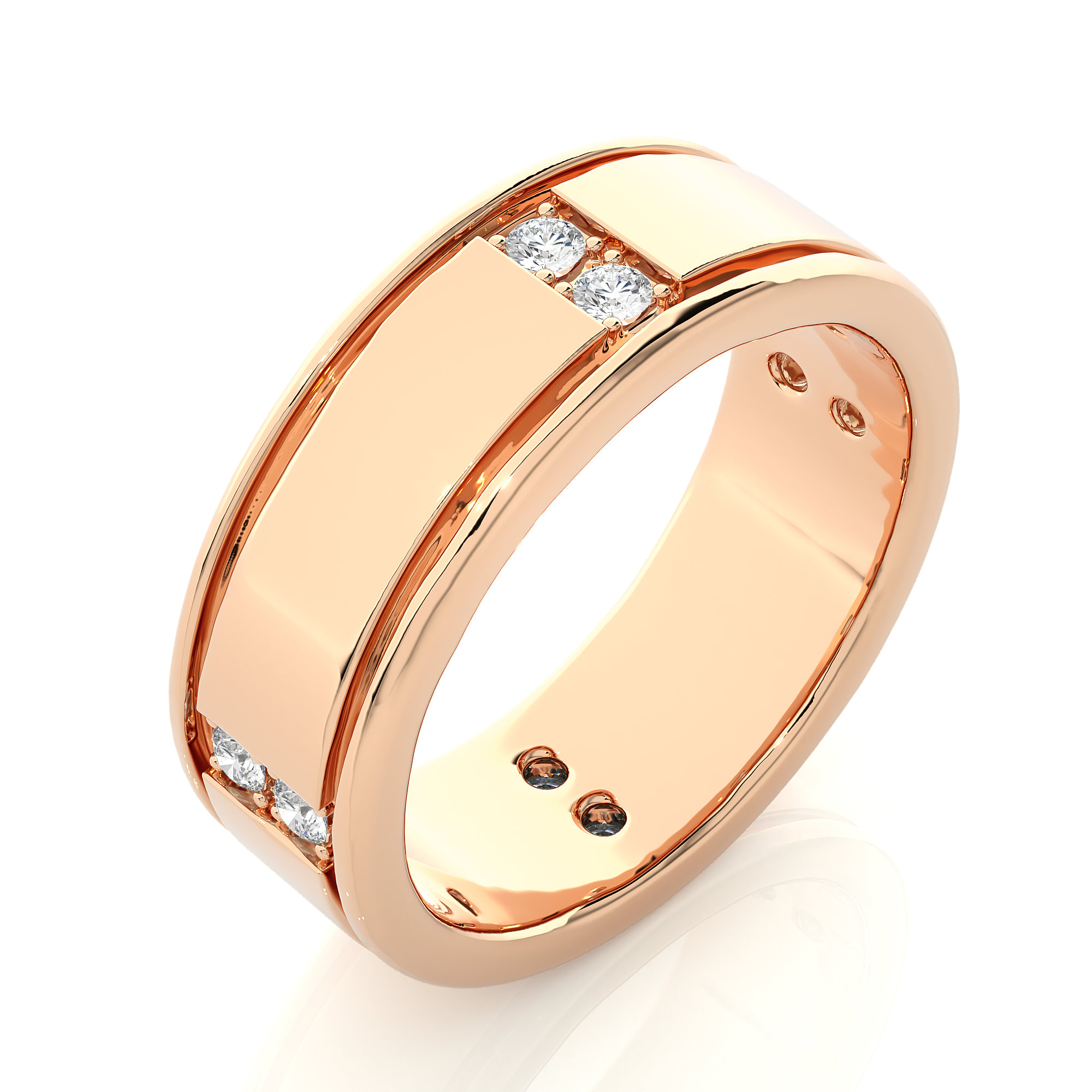 Men’s Gold Lab Diamond Classic Wedding Band
