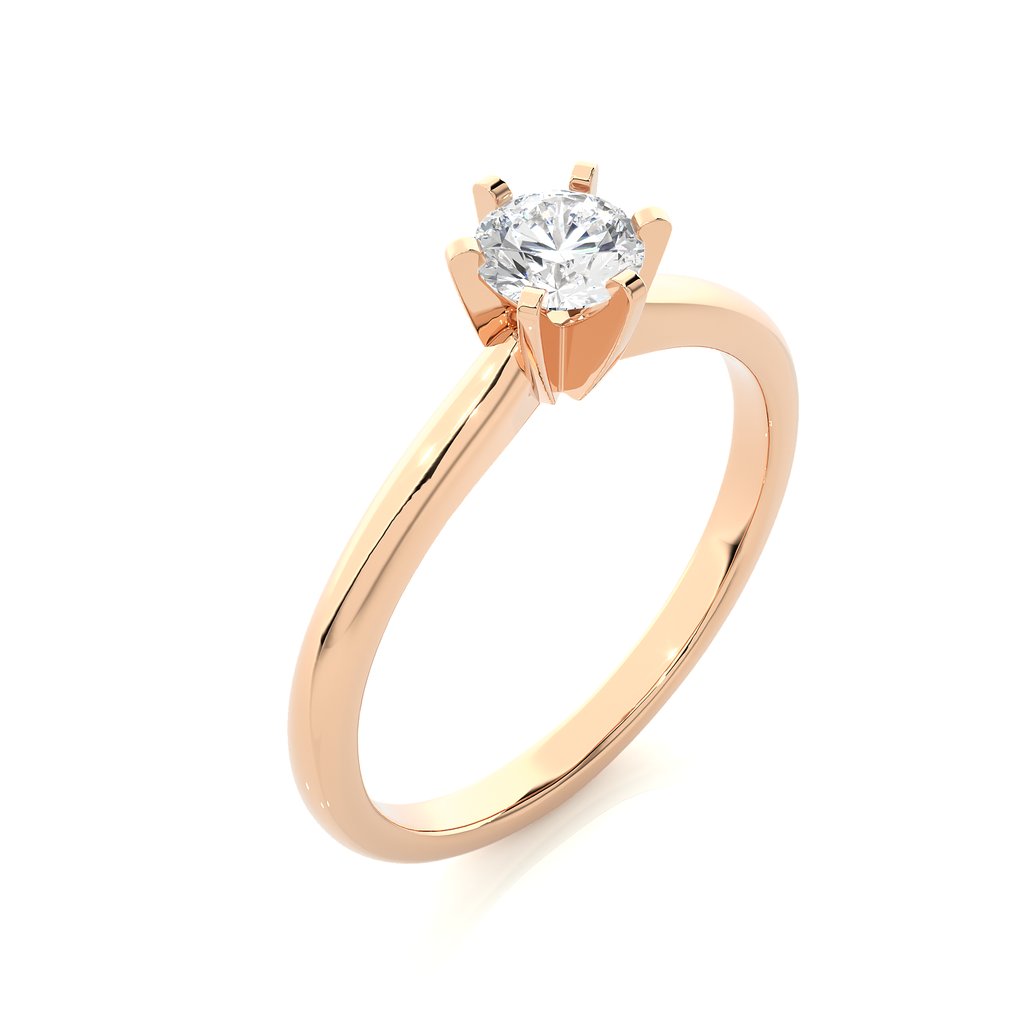 Round Cut Lab Grown Diamond Solitaire Engagement Ring