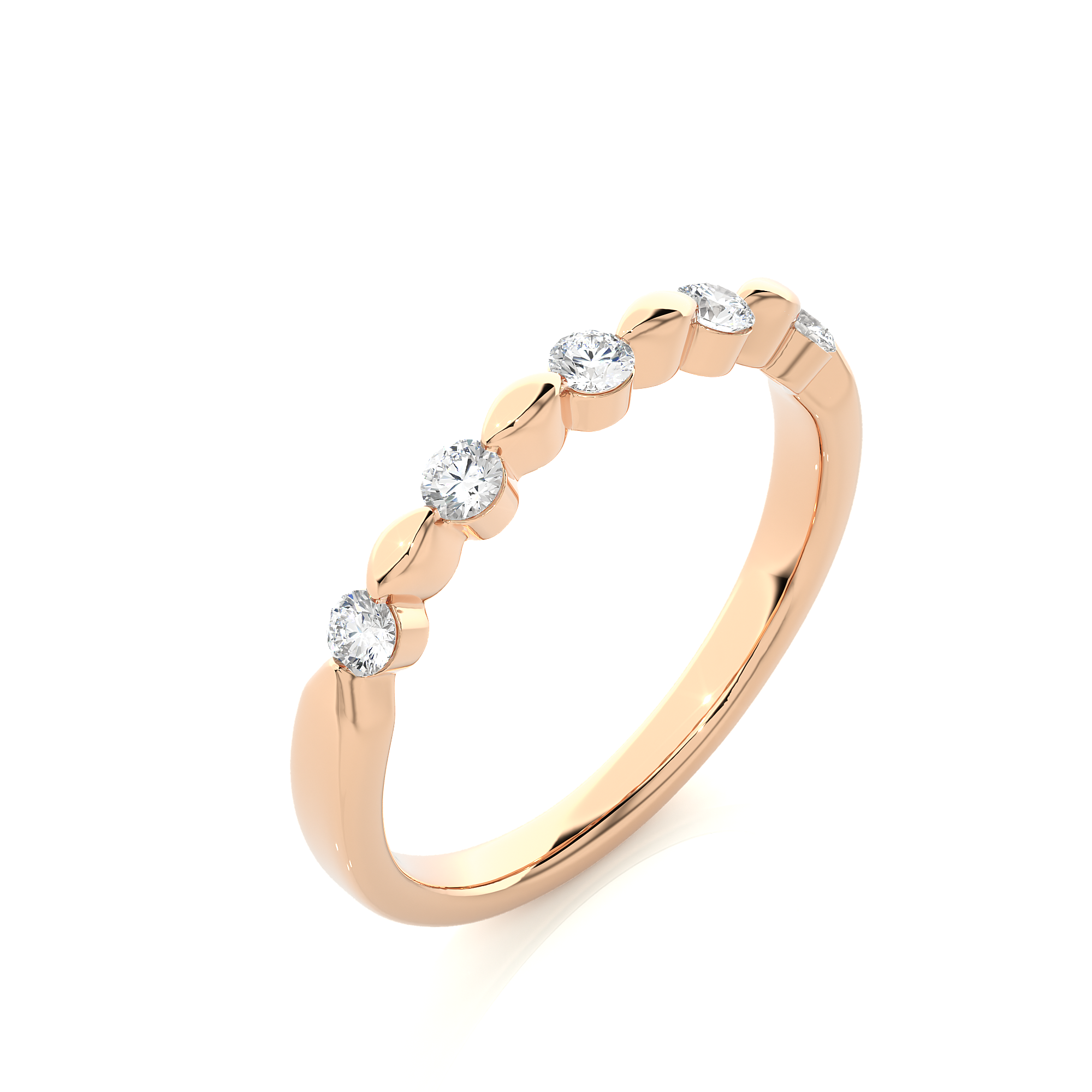 Round Cut Diamond Half Eternity Ring