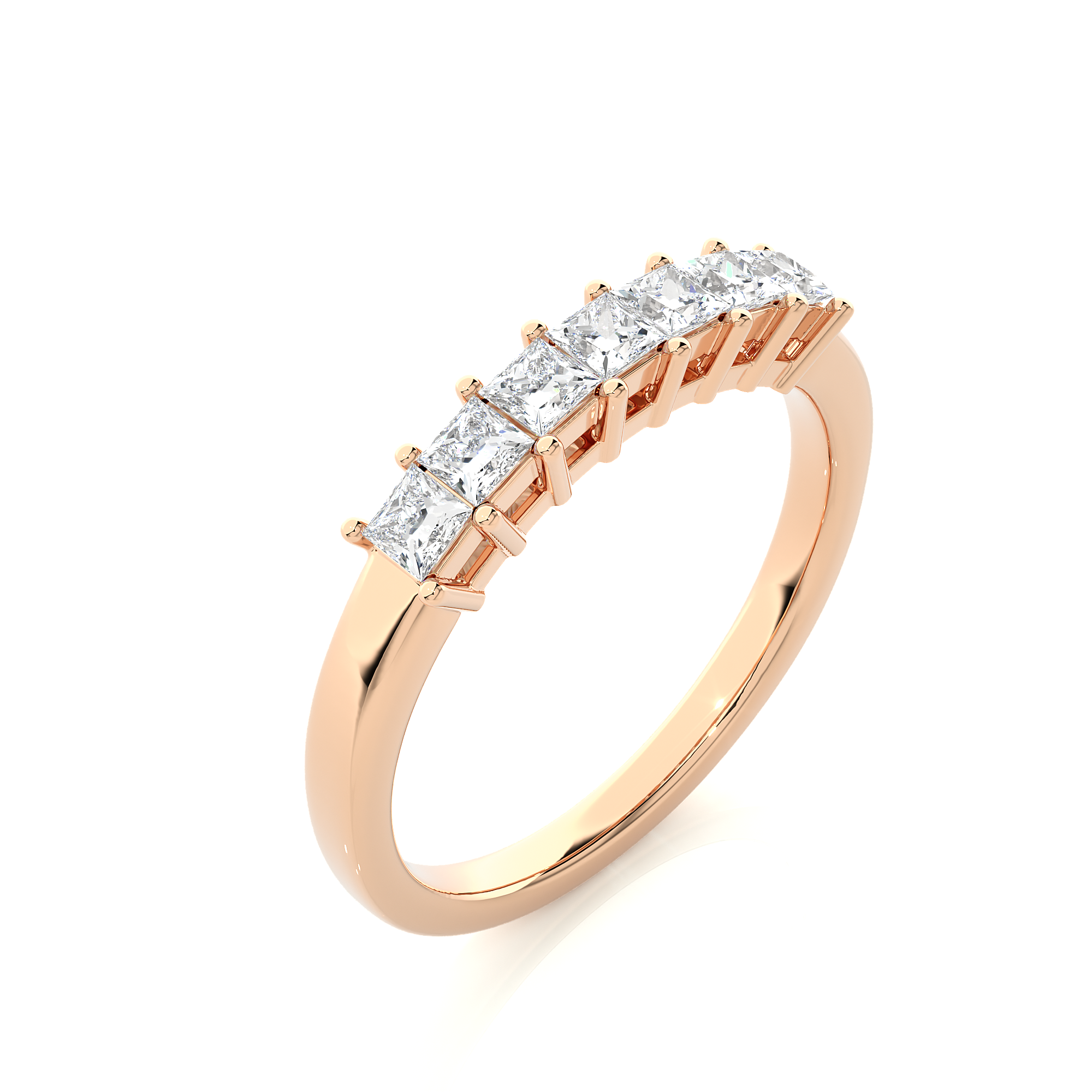 Princess Cut Lab Grown Diamond Wedding Band