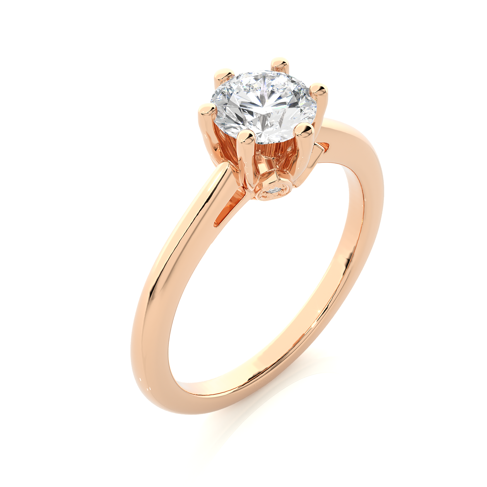 Round Cut Lab Grown Diamond Solitaire Engagement Ring