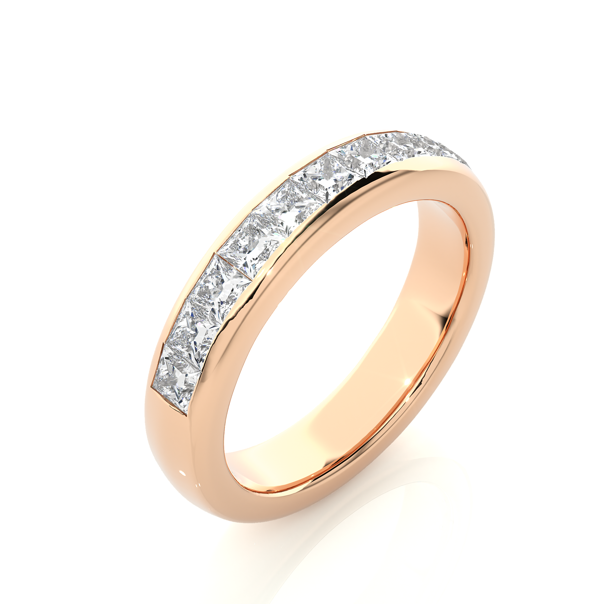 Princess Cut Lab Grown Diamond Channel Set Eternity Band