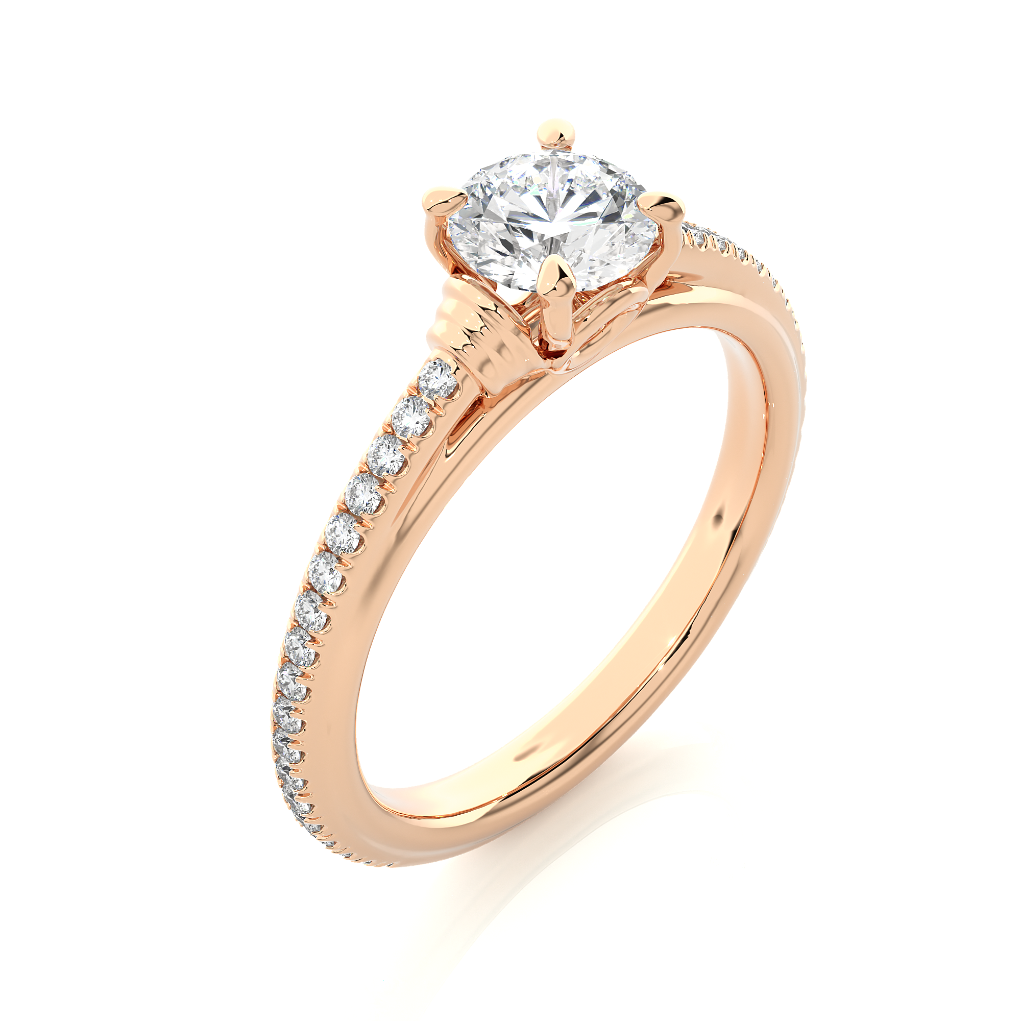 Round Cut Diamond Solitaire Engagement Ring