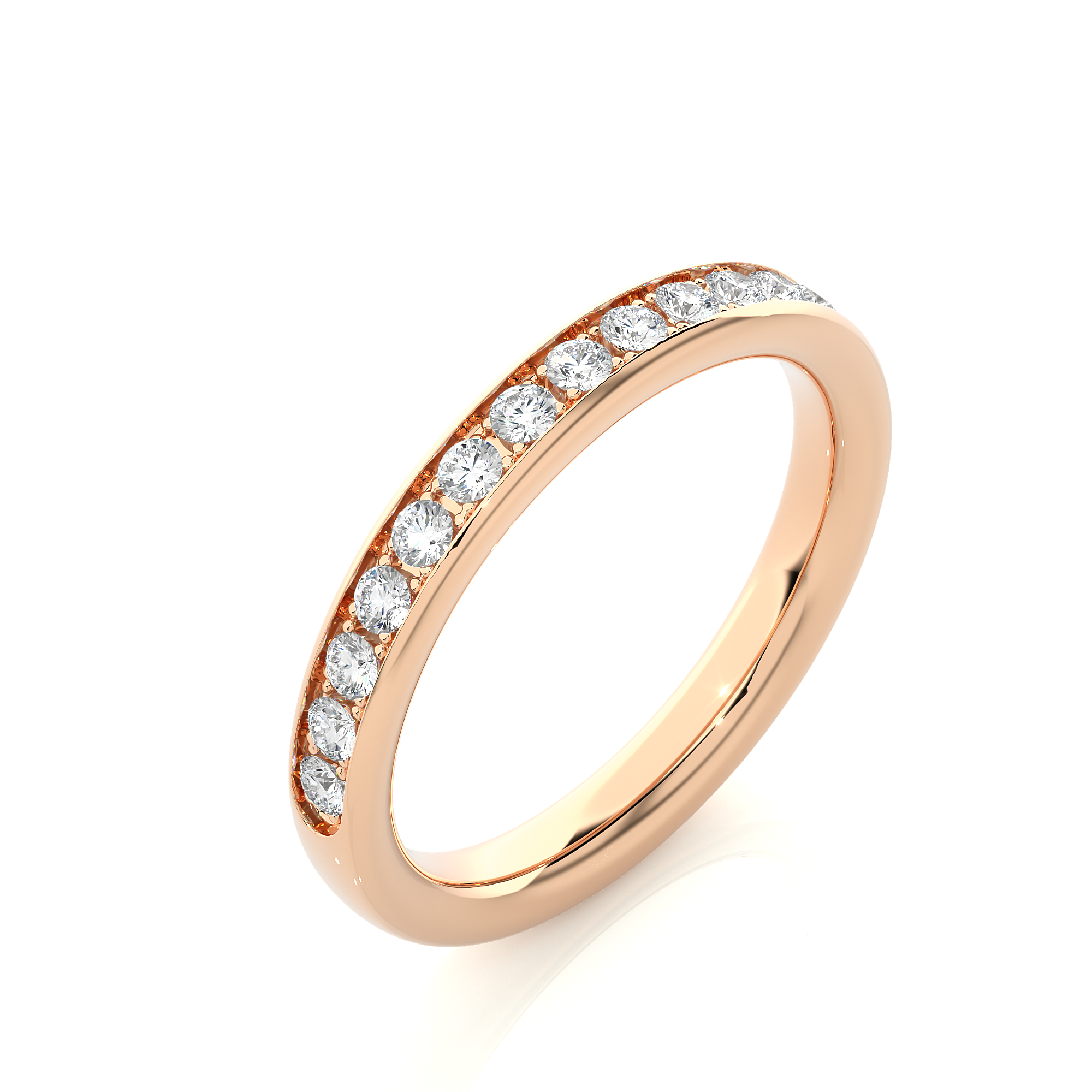 Pave Set Half Eternity Diamond Ring