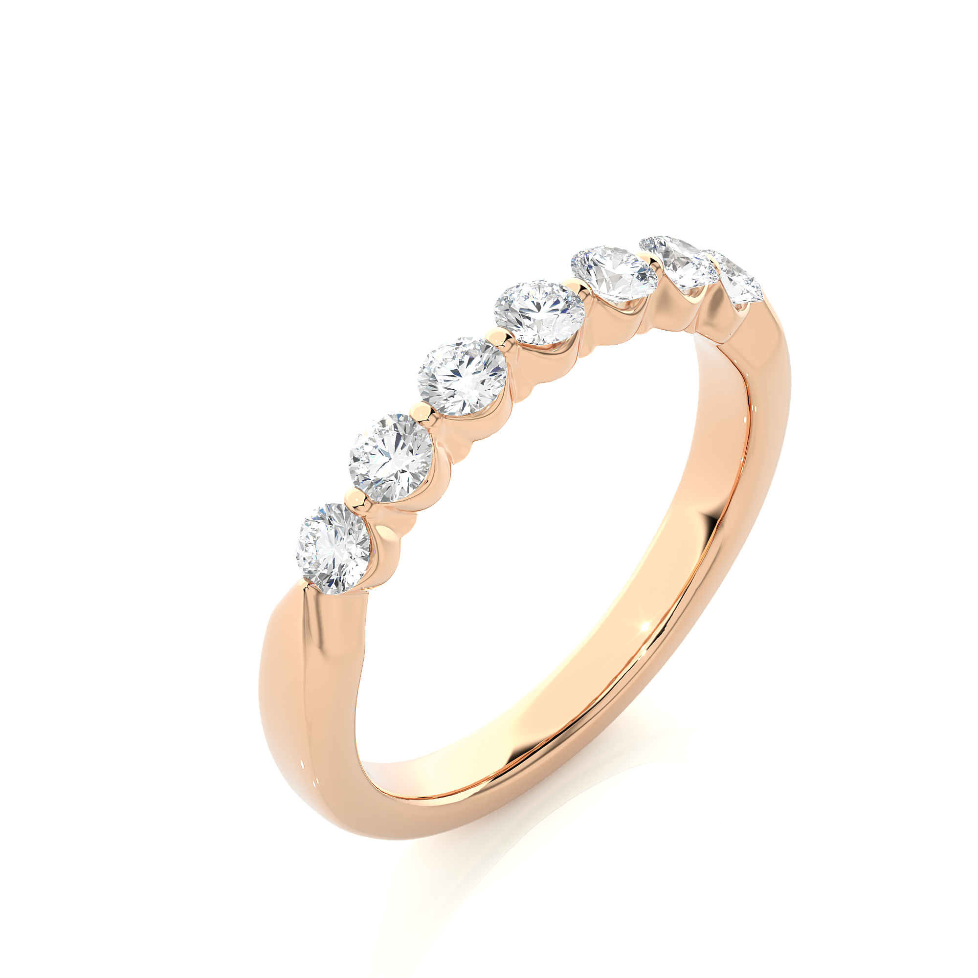 Round Cut Lab Grown Diamond Half Eternity Ring