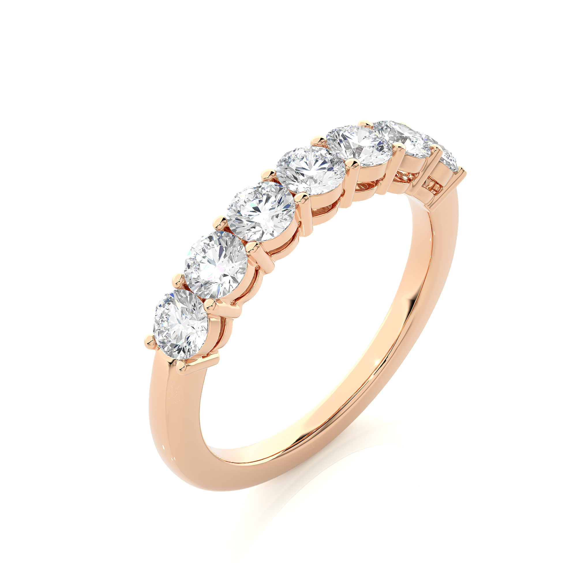 Round Cut Half Eternity Diamond Ring