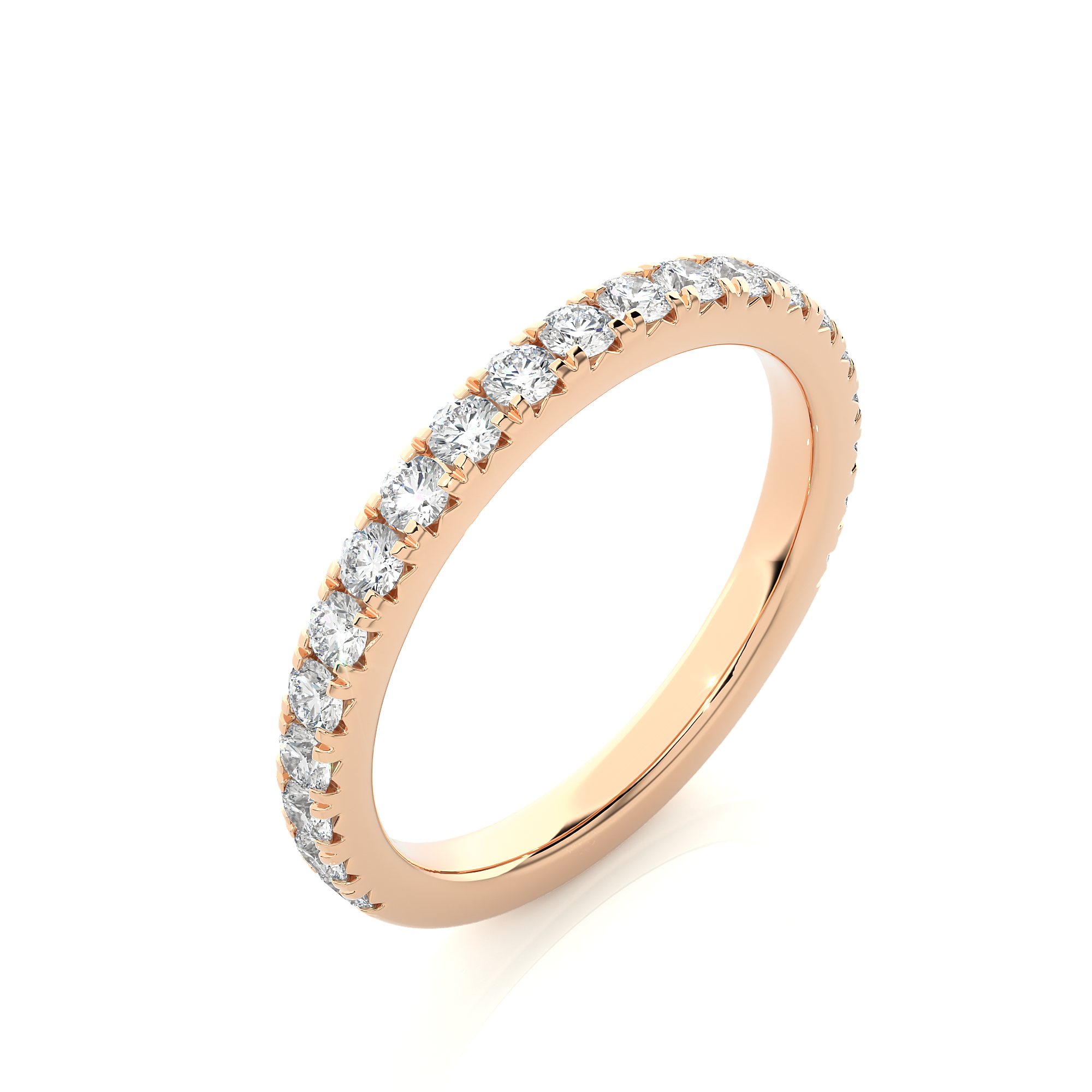 Round Cut Half Eternity Diamond Band