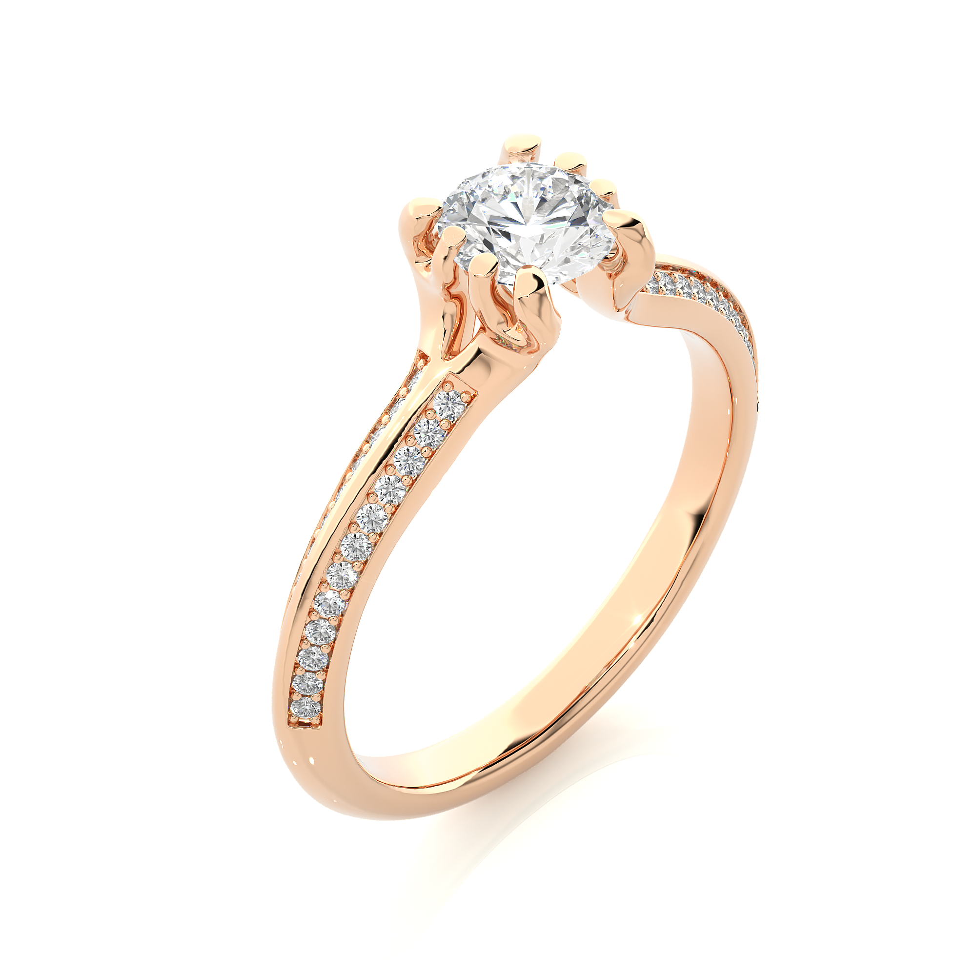 Round Lab Grown Diamond Engagement Ring