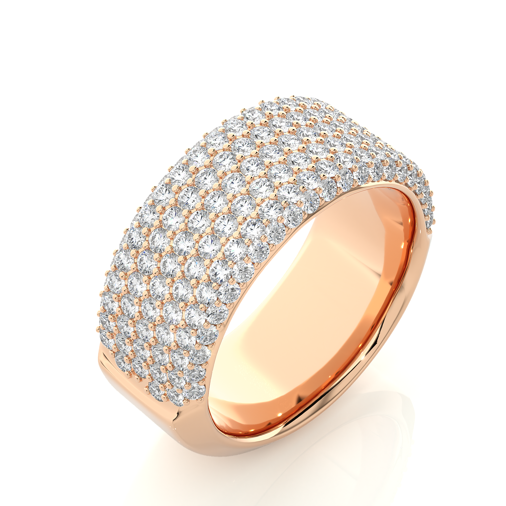 Multi Row Lab Grown Diamond Wide Band