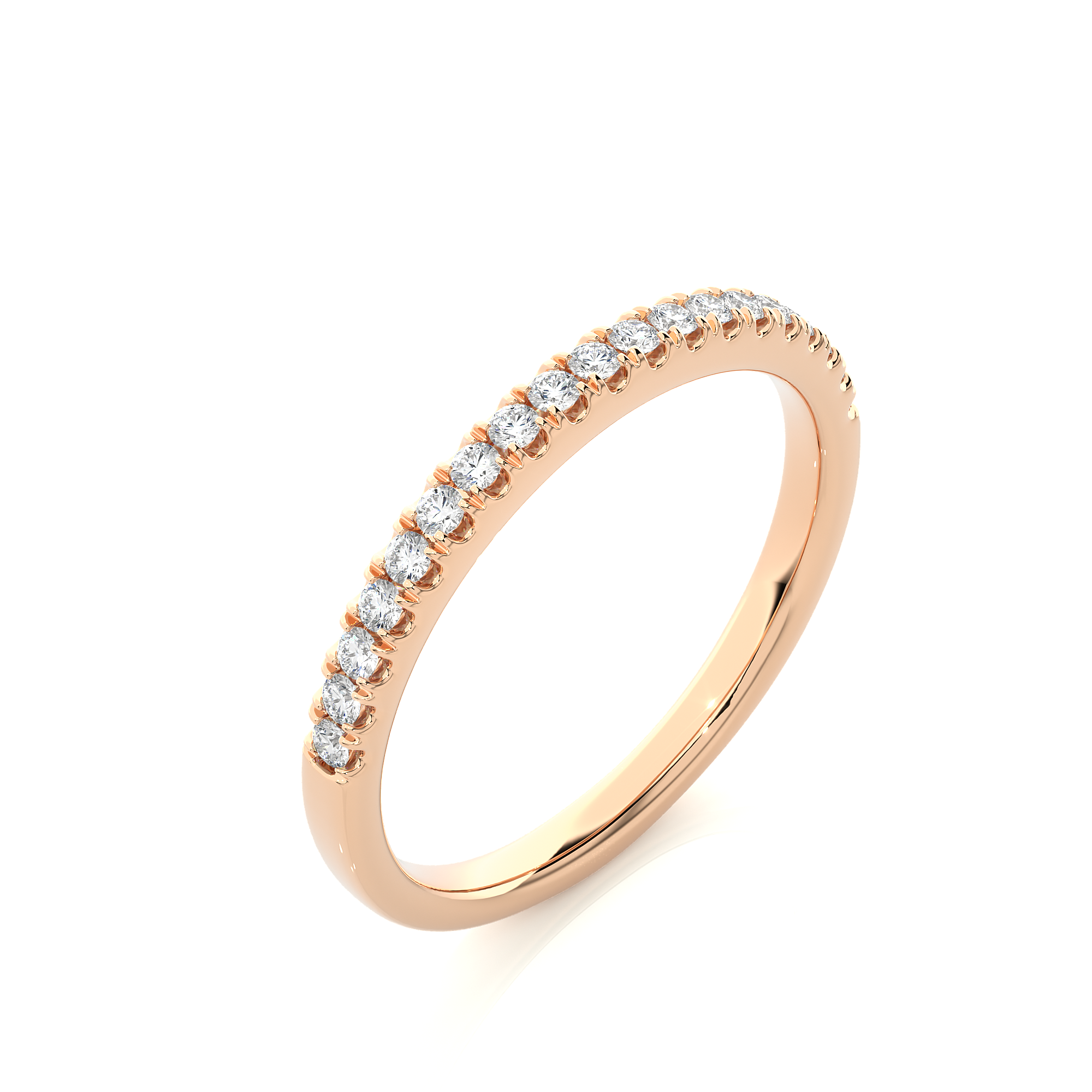 Round Cut Lab Grown Diamond Half Eternity Ring