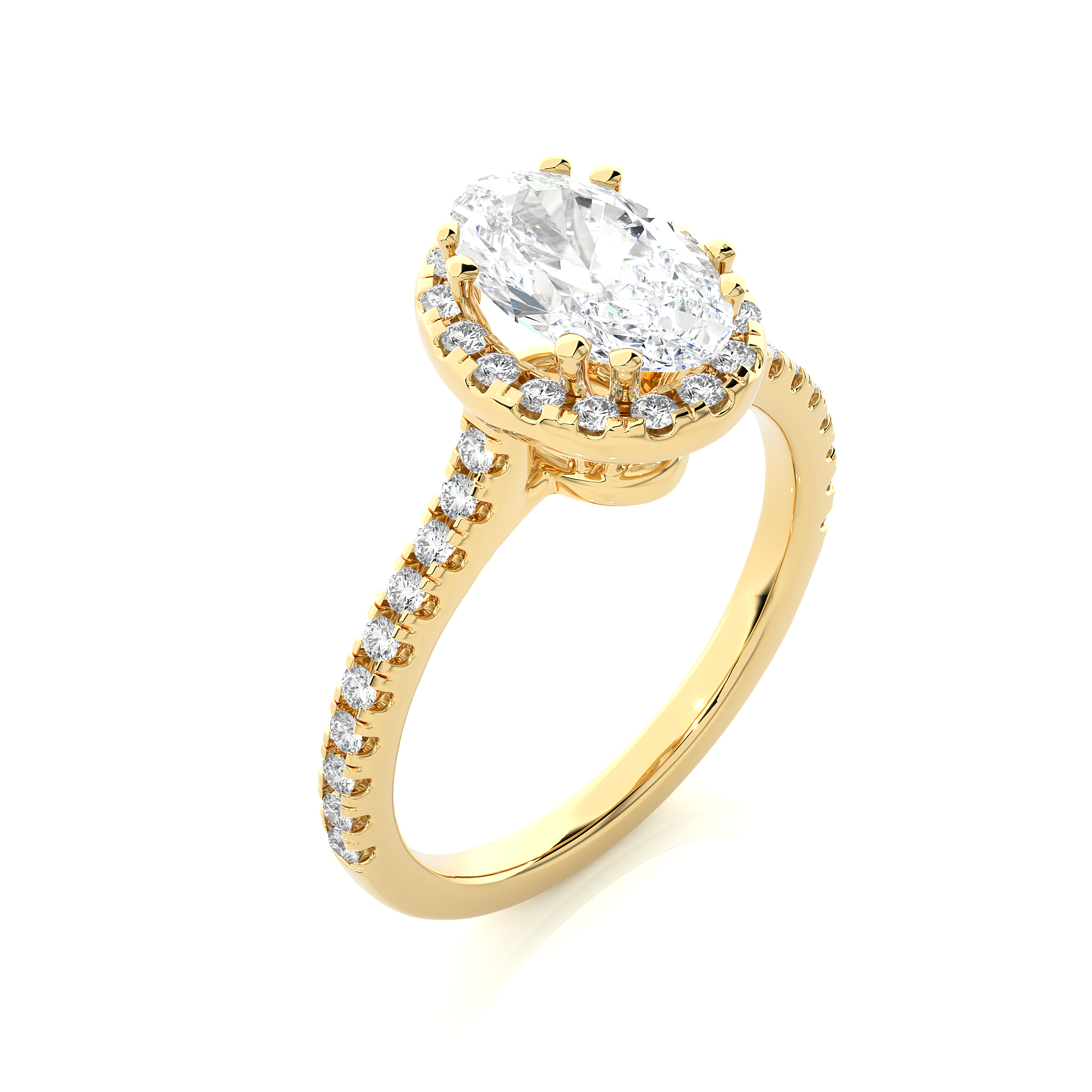 Oval Lab Grown Diamond Halo Engagement Ring