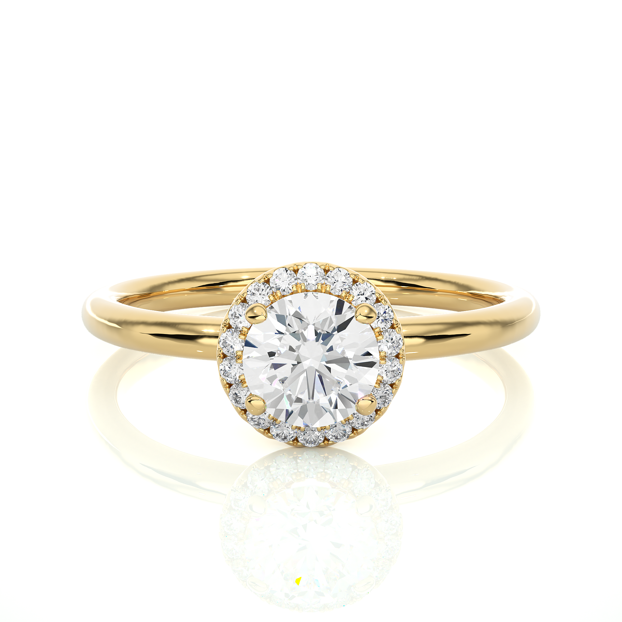 Classic Round Lab Grown Diamond Halo Engagement Ring