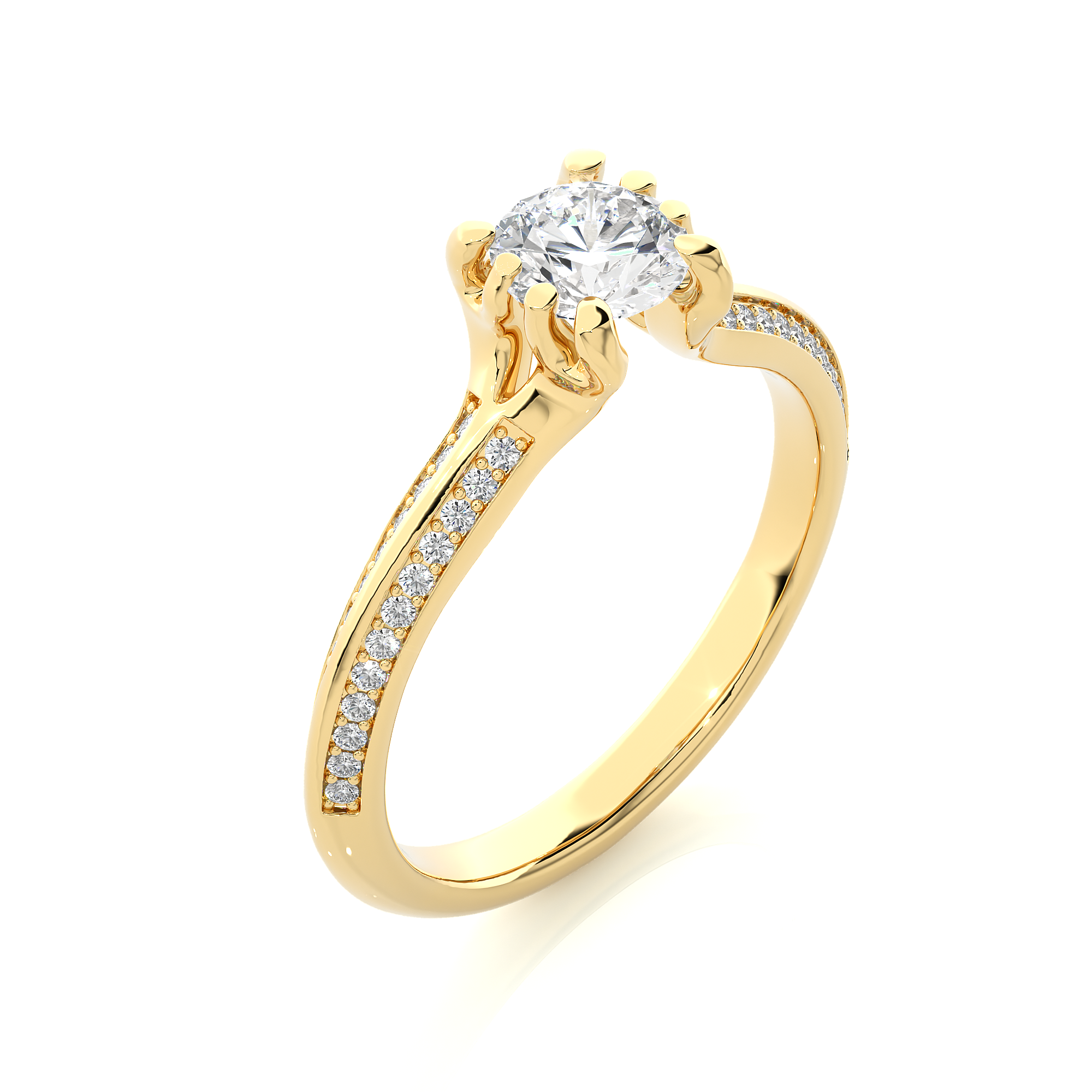 Round Lab Grown Diamond Engagement Ring