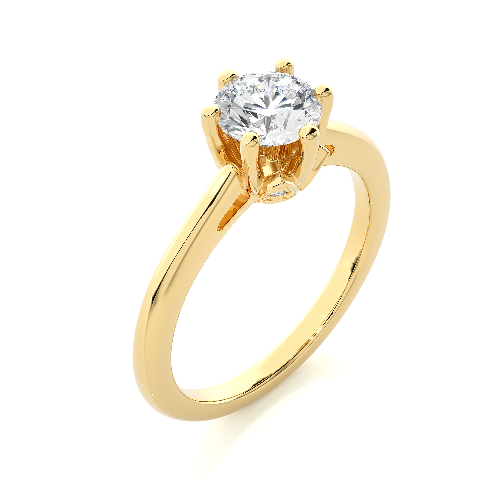 Round Cut Lab Grown Diamond Solitaire Engagement Ring