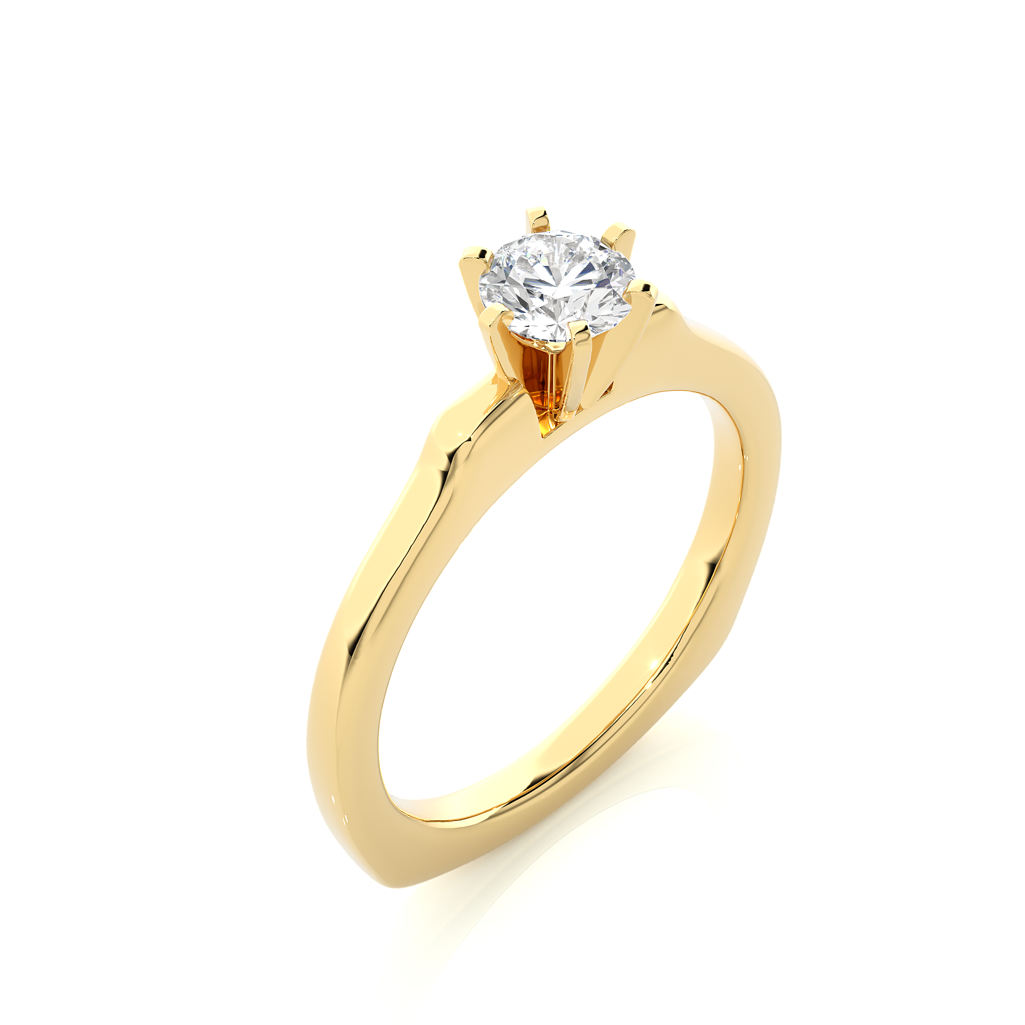 Round Cut Lab Grown Diamond Solitaire Engagement Ring