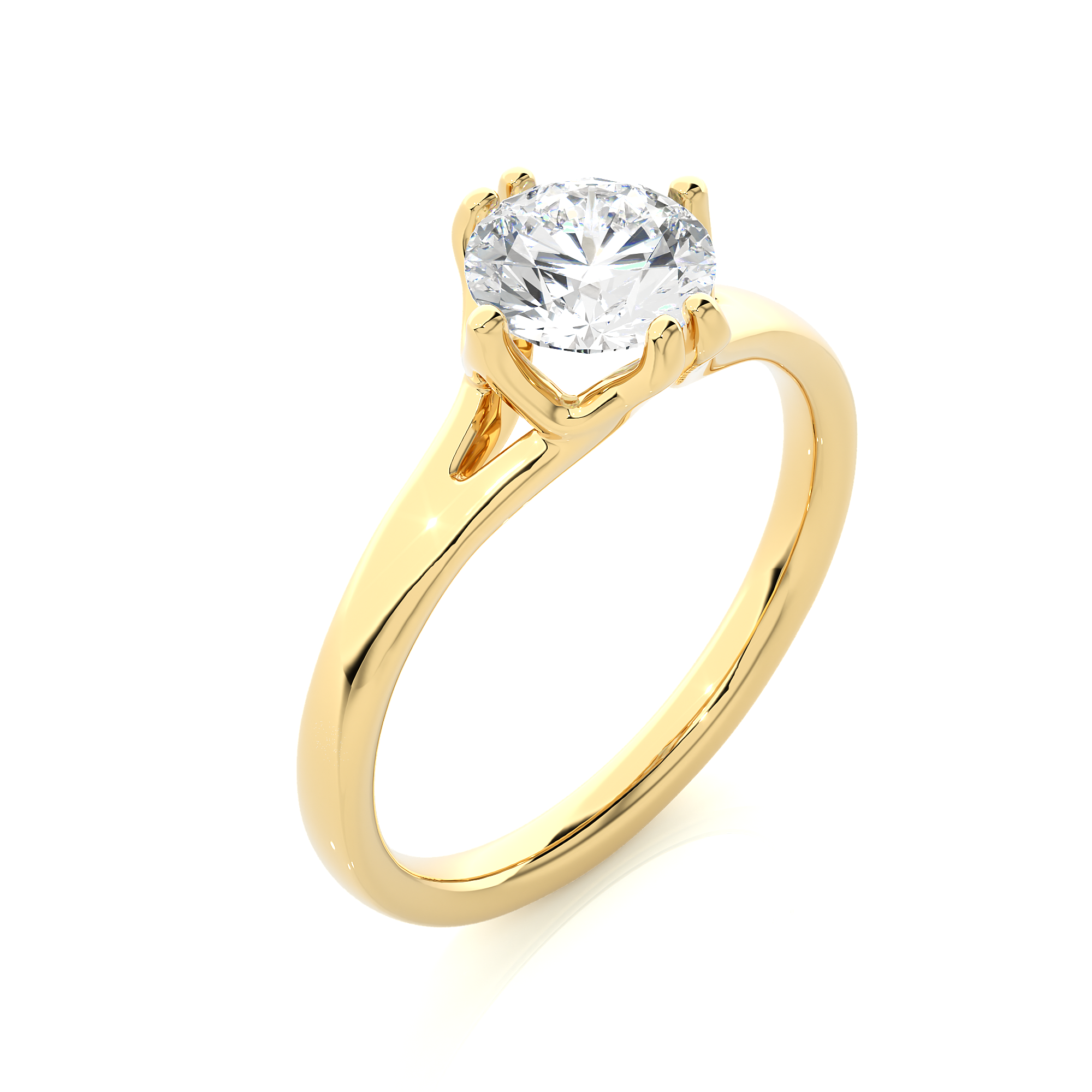 Round Cut Lab Grown Diamond Solitaire Engagement Ring