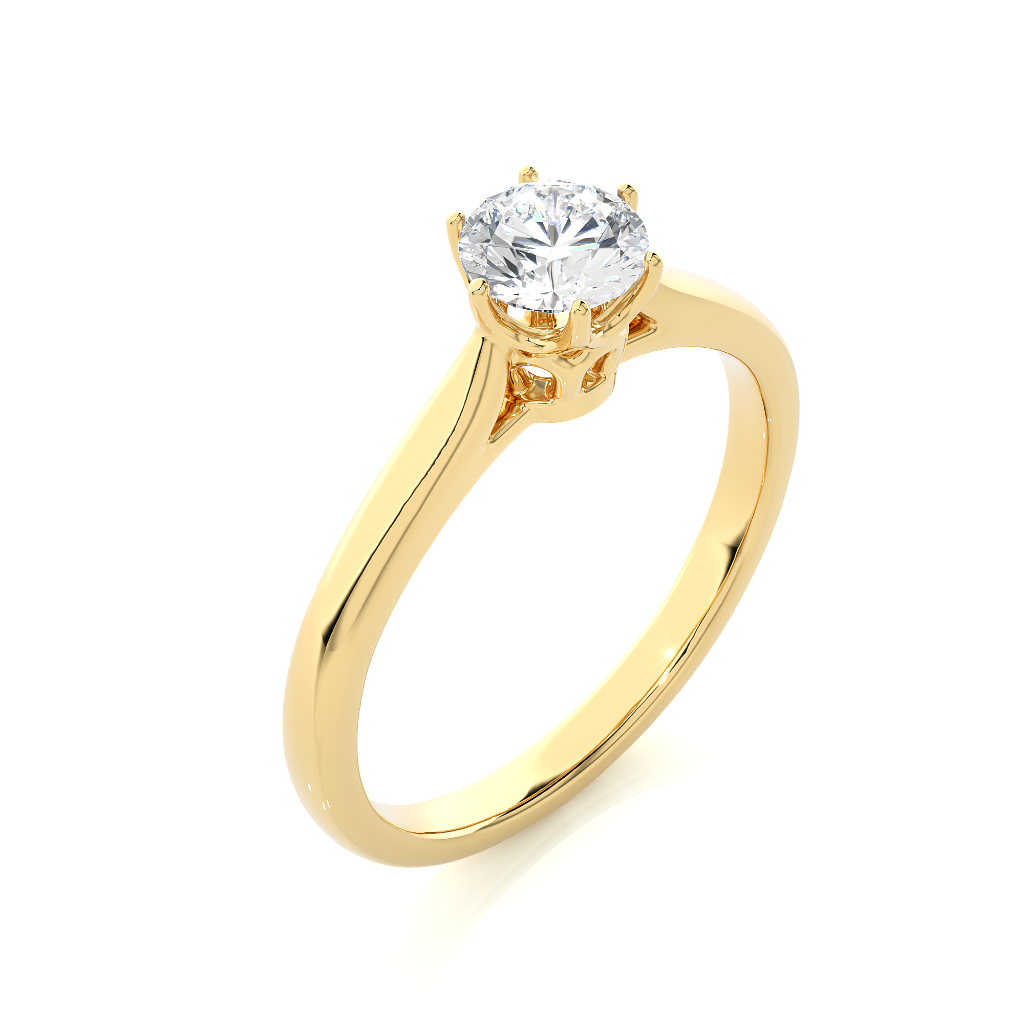 Round Cut Lab Grown Diamond Solitaire Engagement Ring