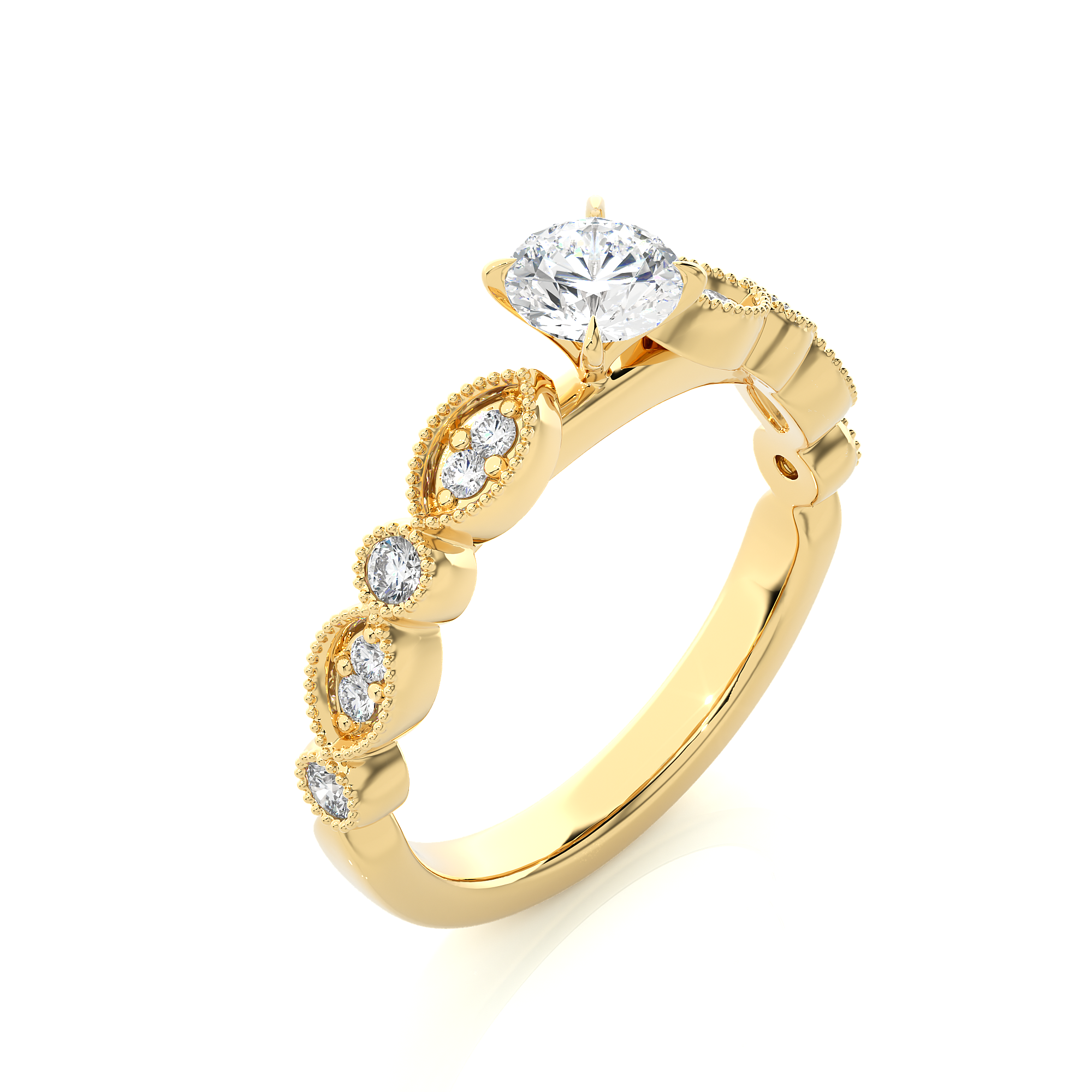 Floral Inspired Diamond Engagement Ring