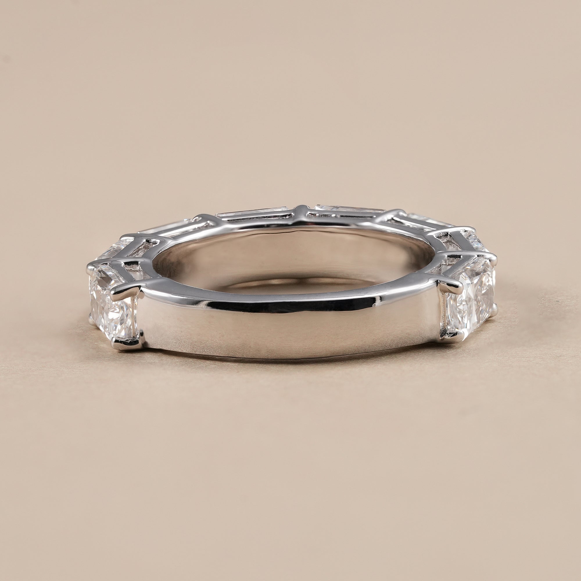 Modern radiant diamond cluster band crafted with lab grown diamonds