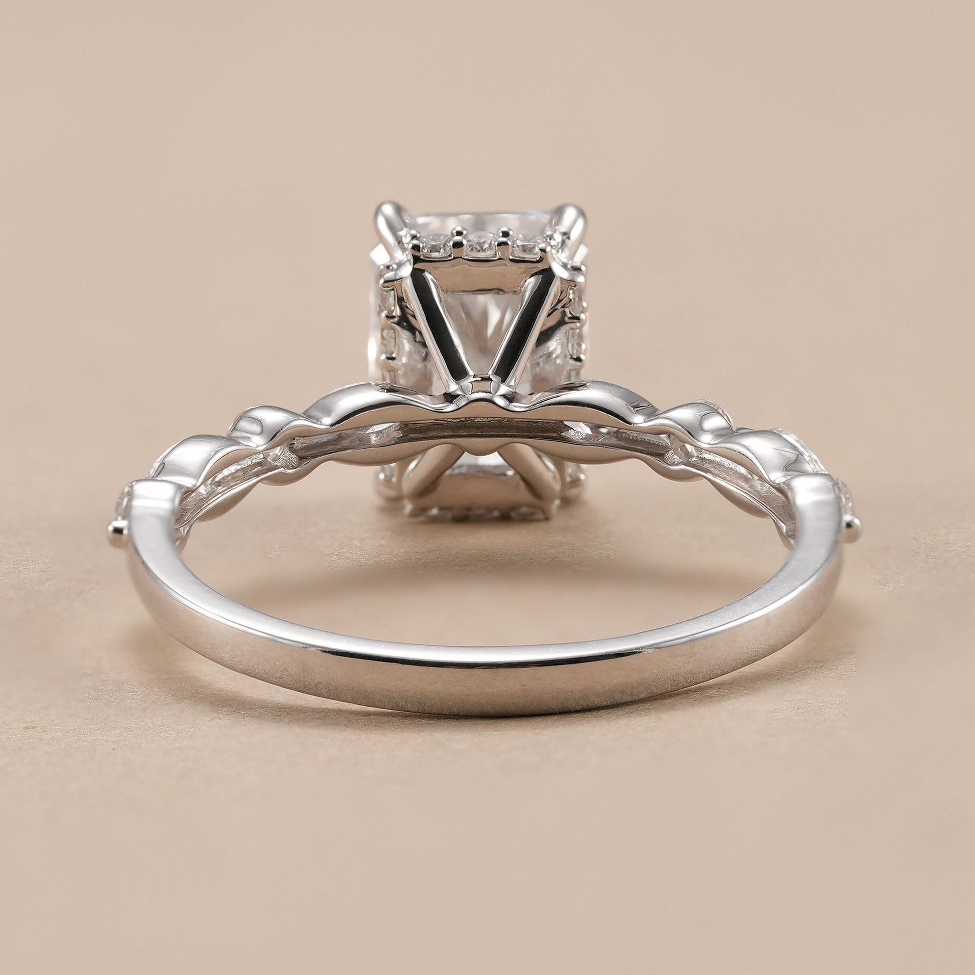 Luxury radiant cut lab grown diamond ring for women.