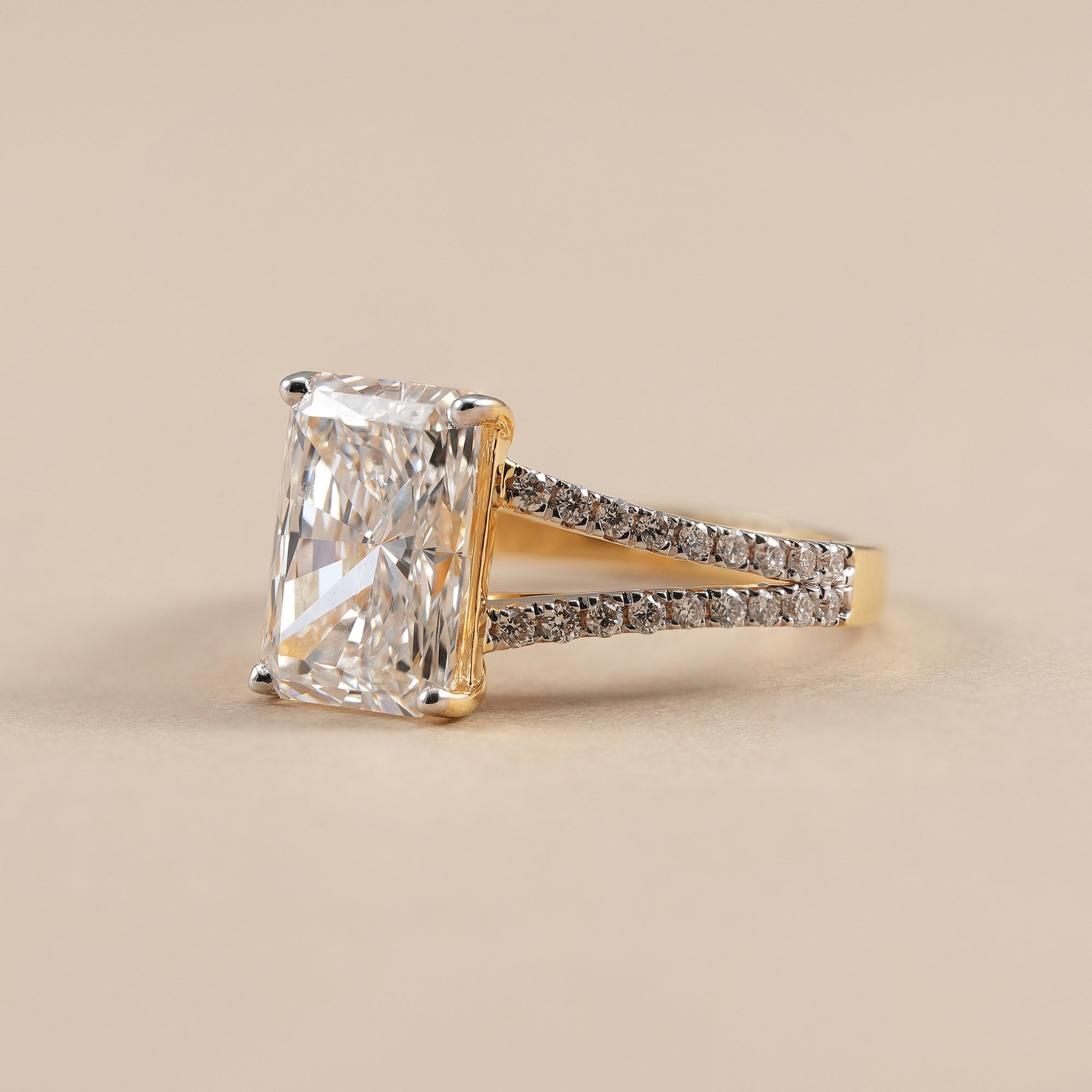 IGI certified radiant lab diamond engagement ring for women