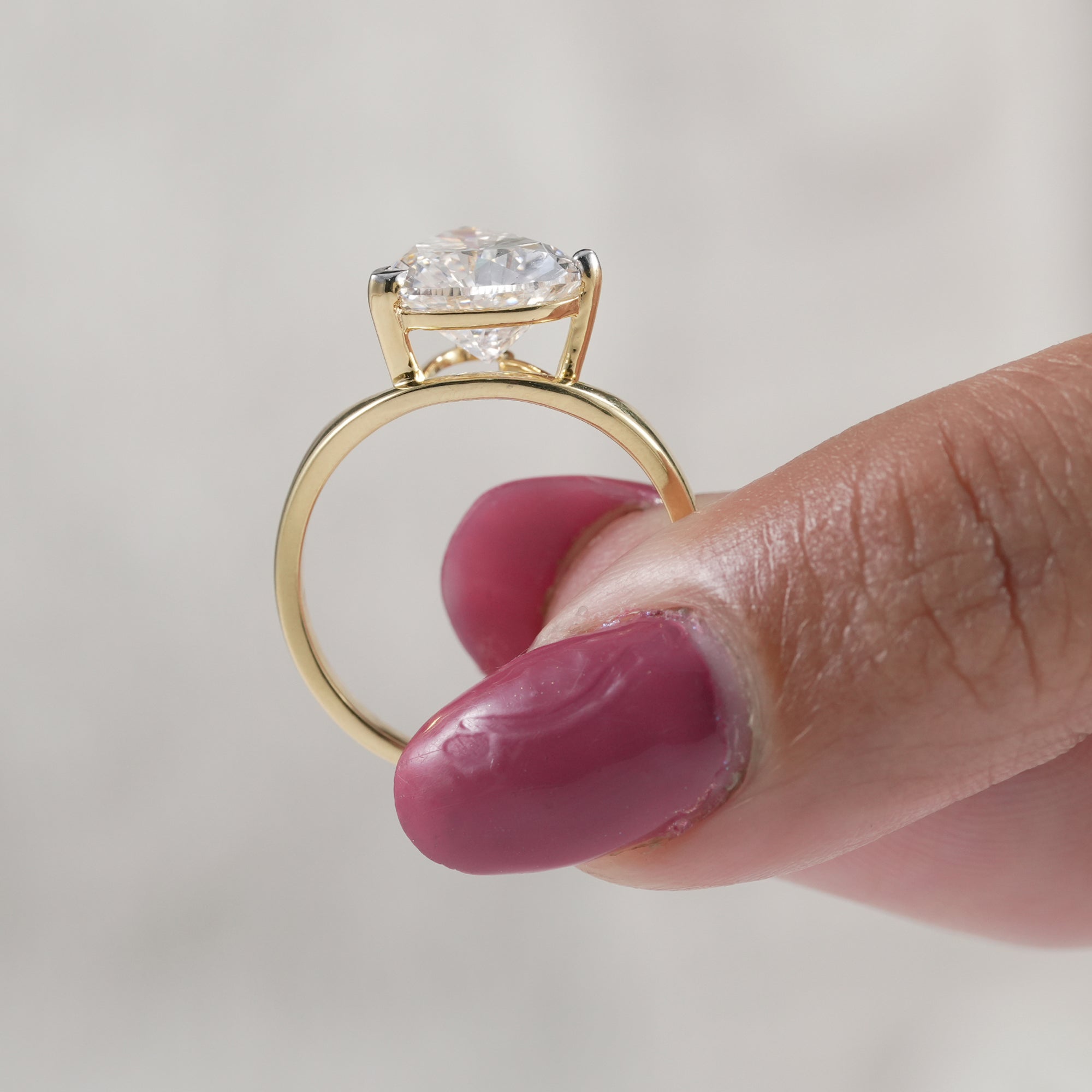Romantic heart cut lab diamond anniversary ring